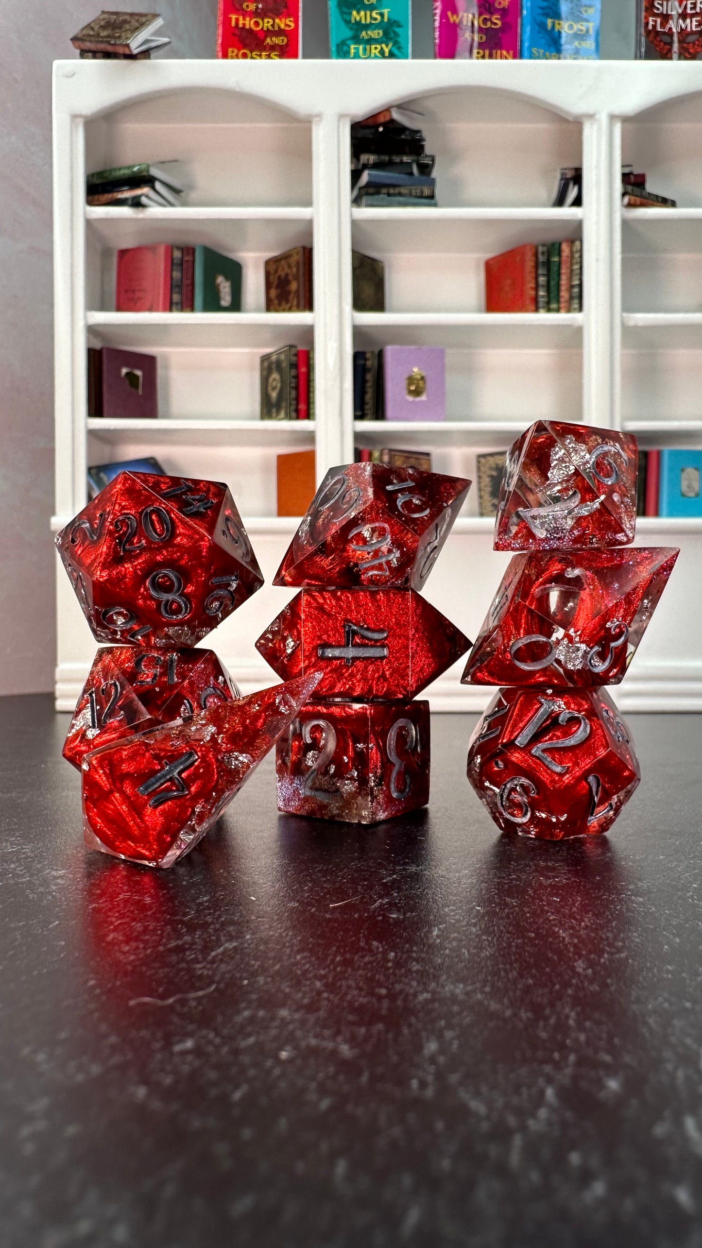 "Arrogant Bastards, That's What" - 8 piece polyhedral dice set