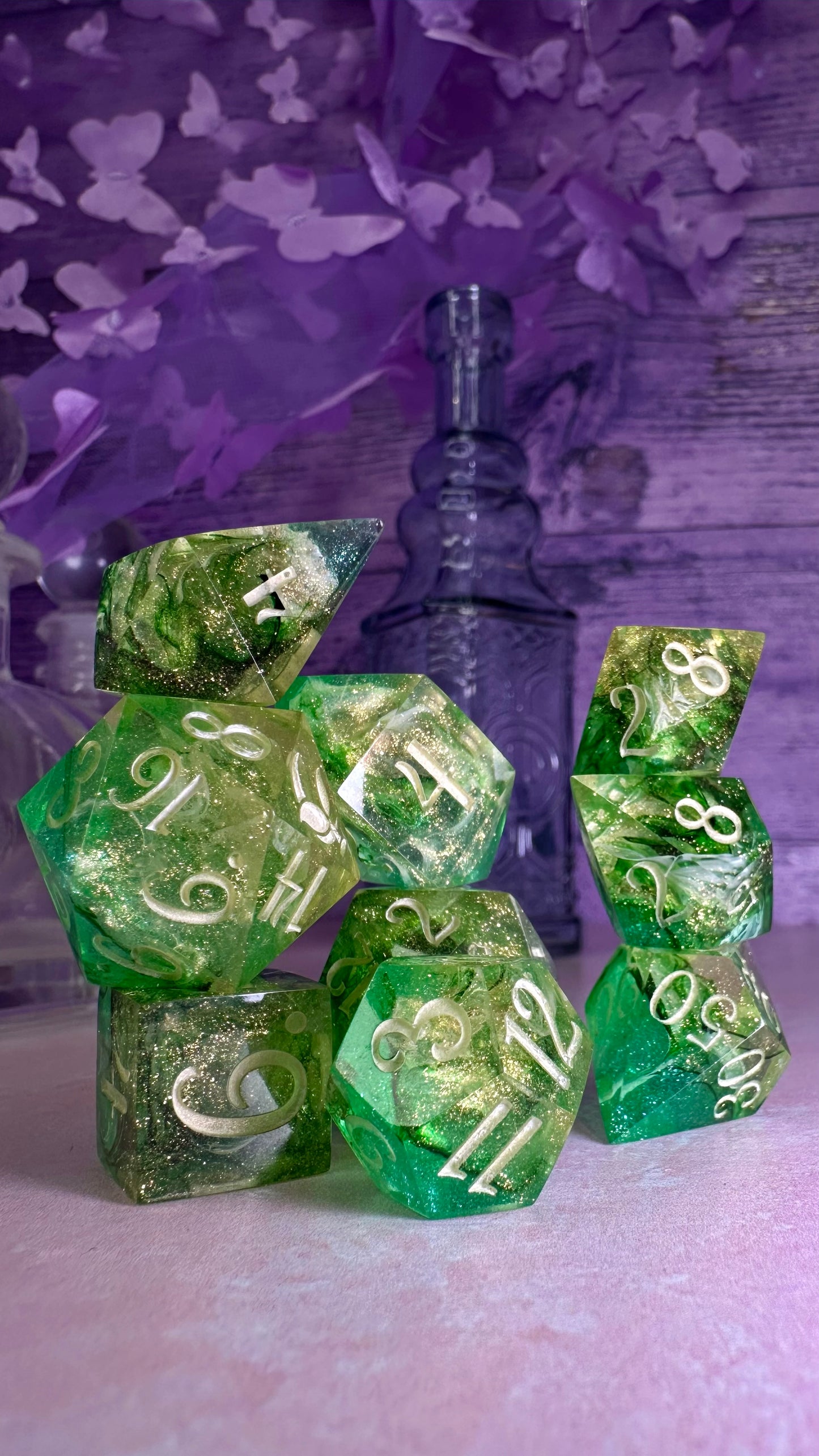 Penelope's Pin Money- 8 piece polyhedral dice set