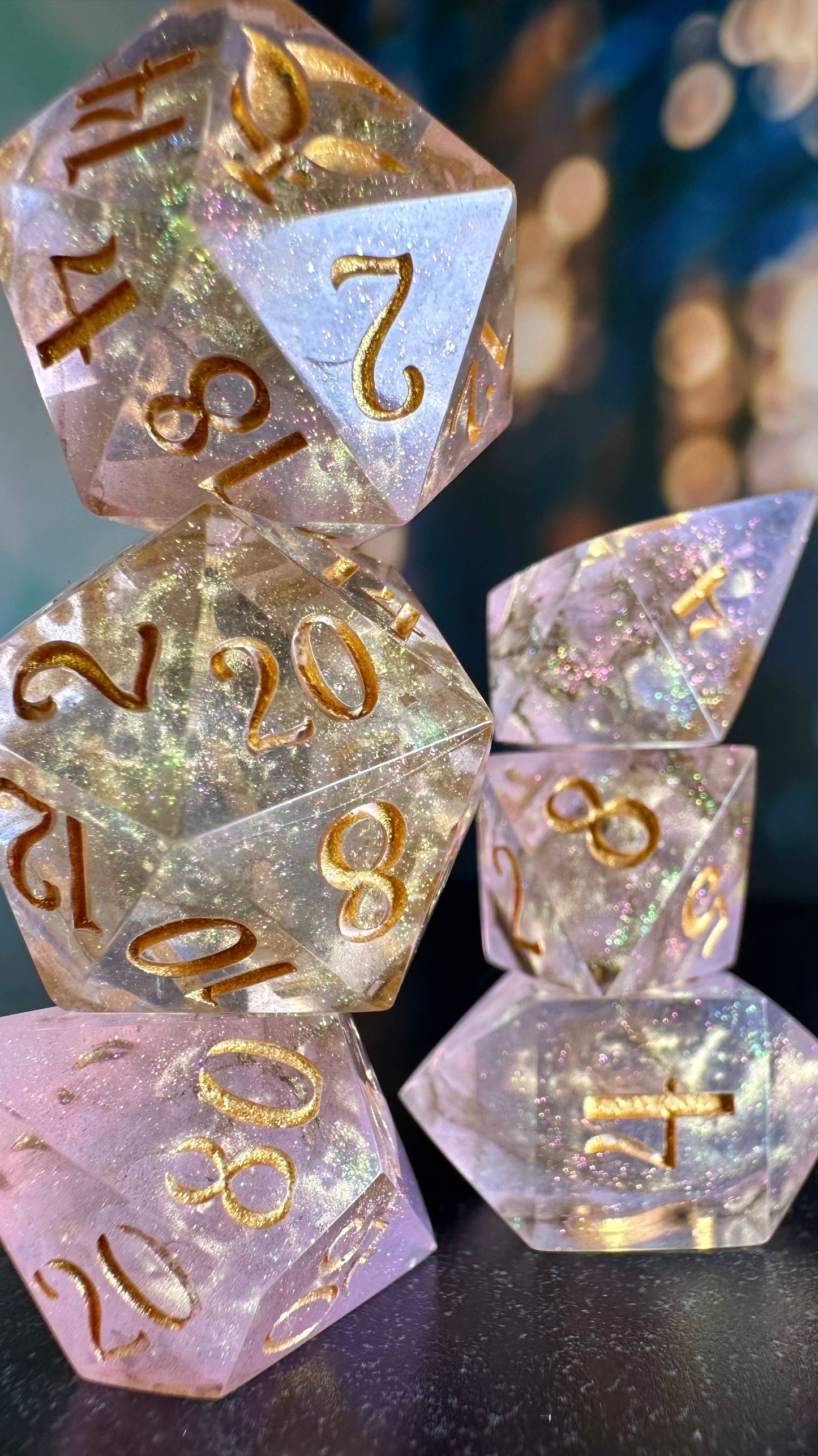 Celestina - 8 piece polyhedral dice set