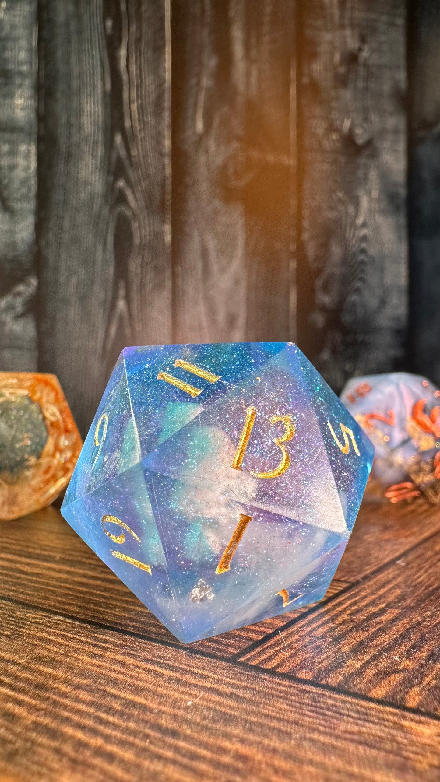 Purple Pink Skies- 40 MM Logo d20 Chonk-Pobody’s Nerfect