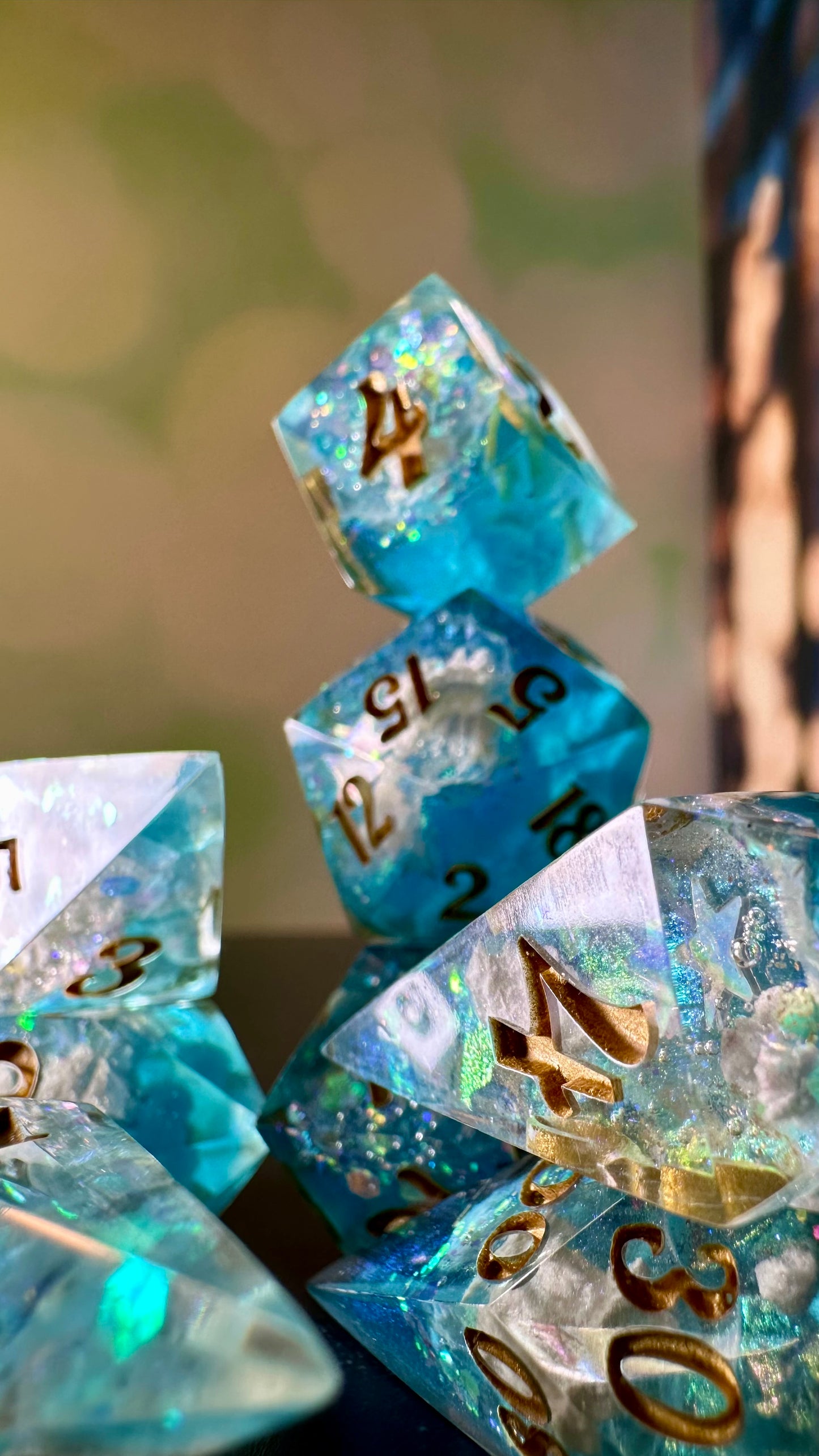 Cosmic Sky Geode - 8 piece polyhedral dice set- (Pointy Bois)- Pobody’s Nerfect