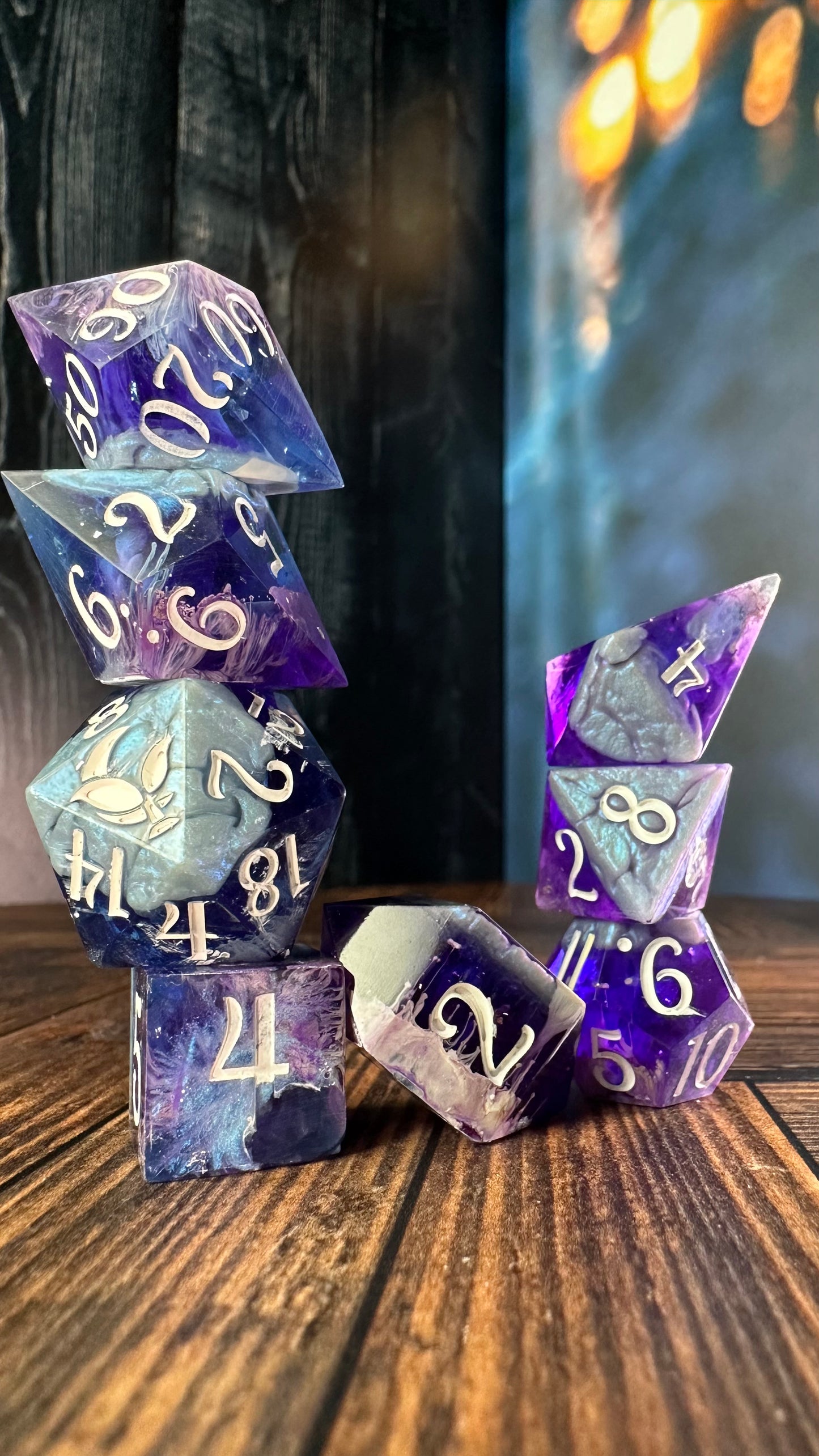 Purple Haze-8 piece polyhedral dice set-Pobody's Nerfect