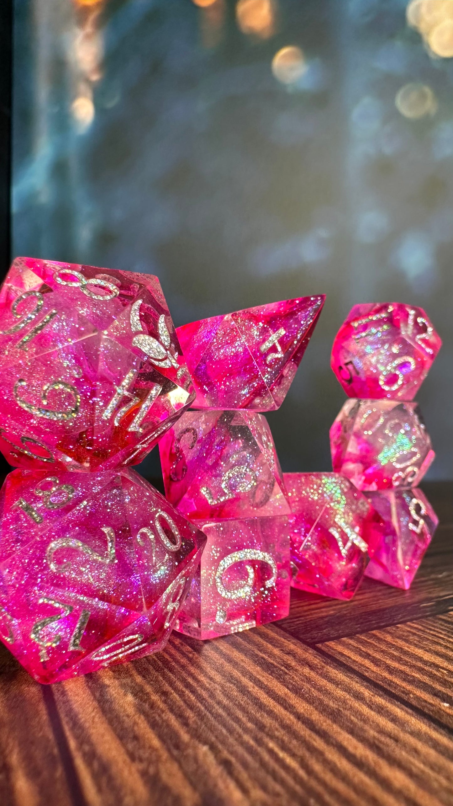 Hi Barbie!  8 piece polyhedral dice set