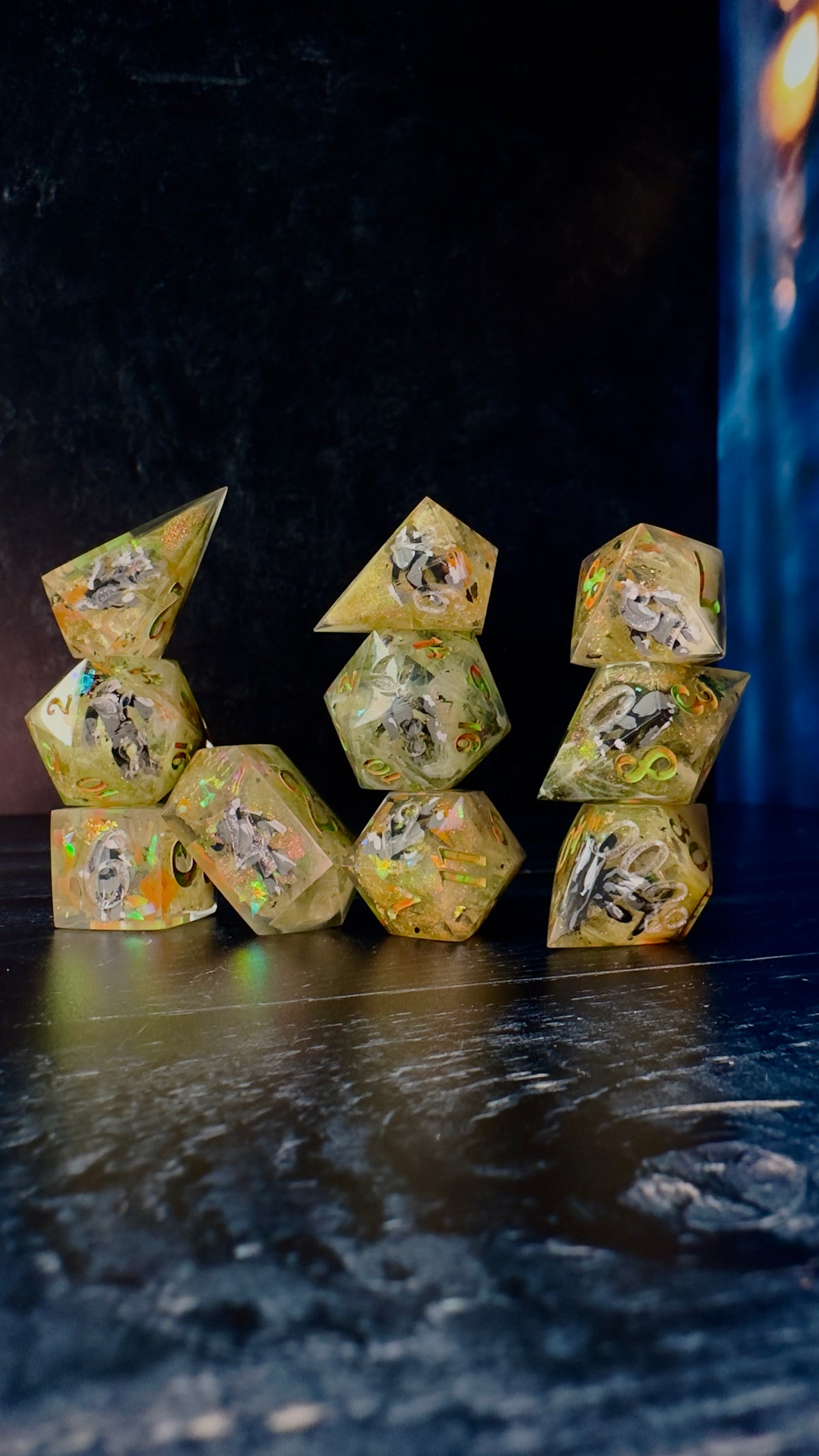 “Adrian” -8 piece polyhedral dice set (Large)