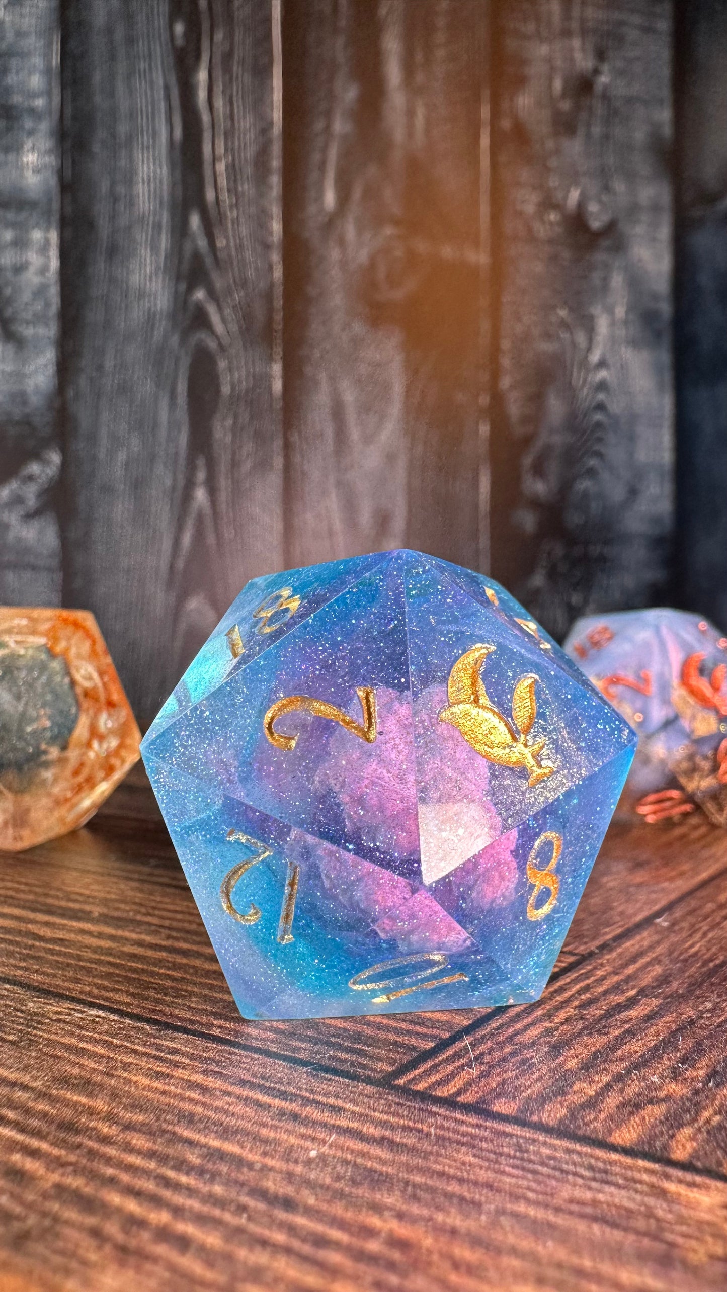 Purple Pink Skies- 40 MM Logo d20 Chonk-Pobody’s Nerfect