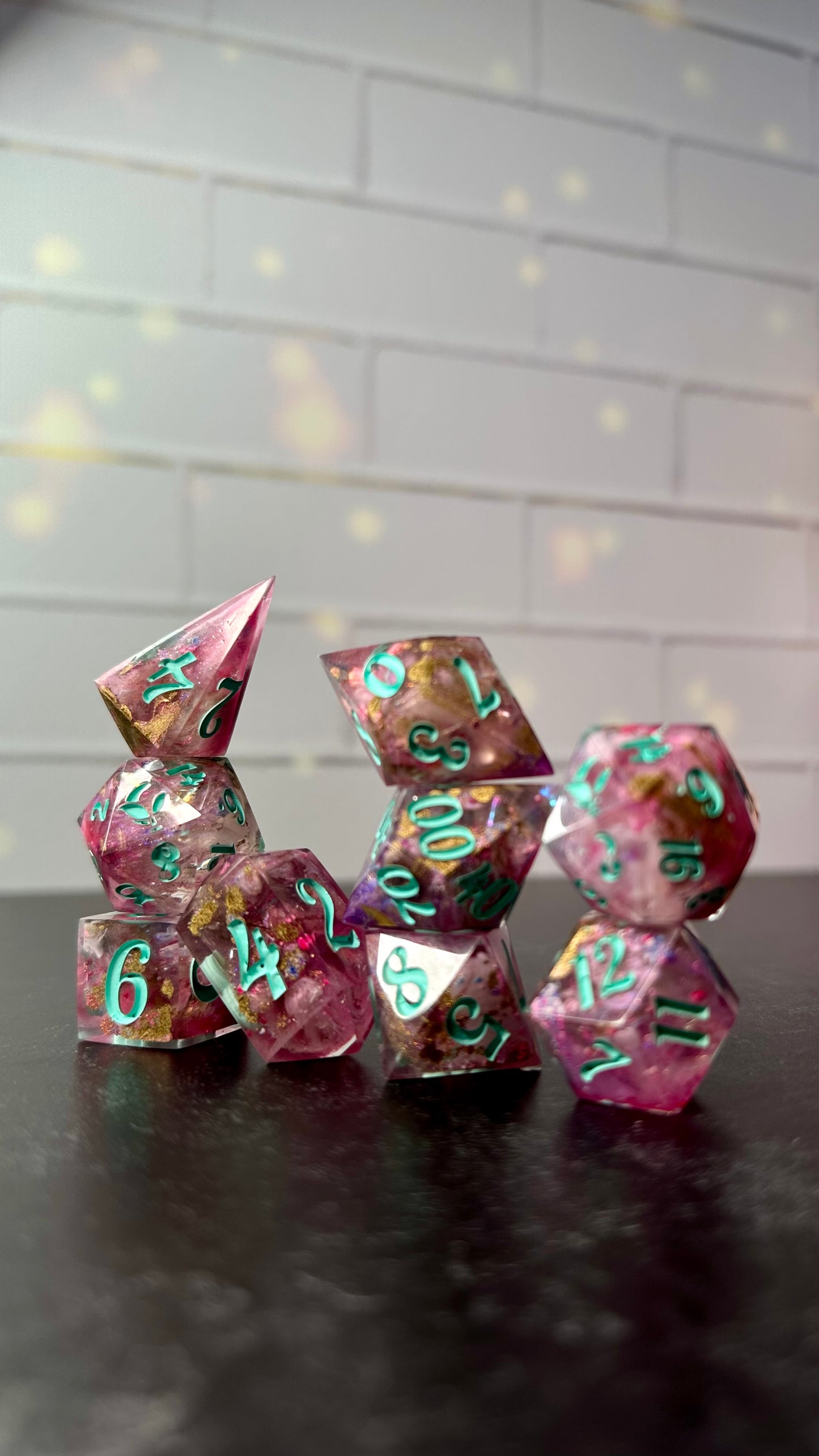 "It’s *infectious*"-Pobody's Nerfect - 8 piece polyhedral dice set (Large)