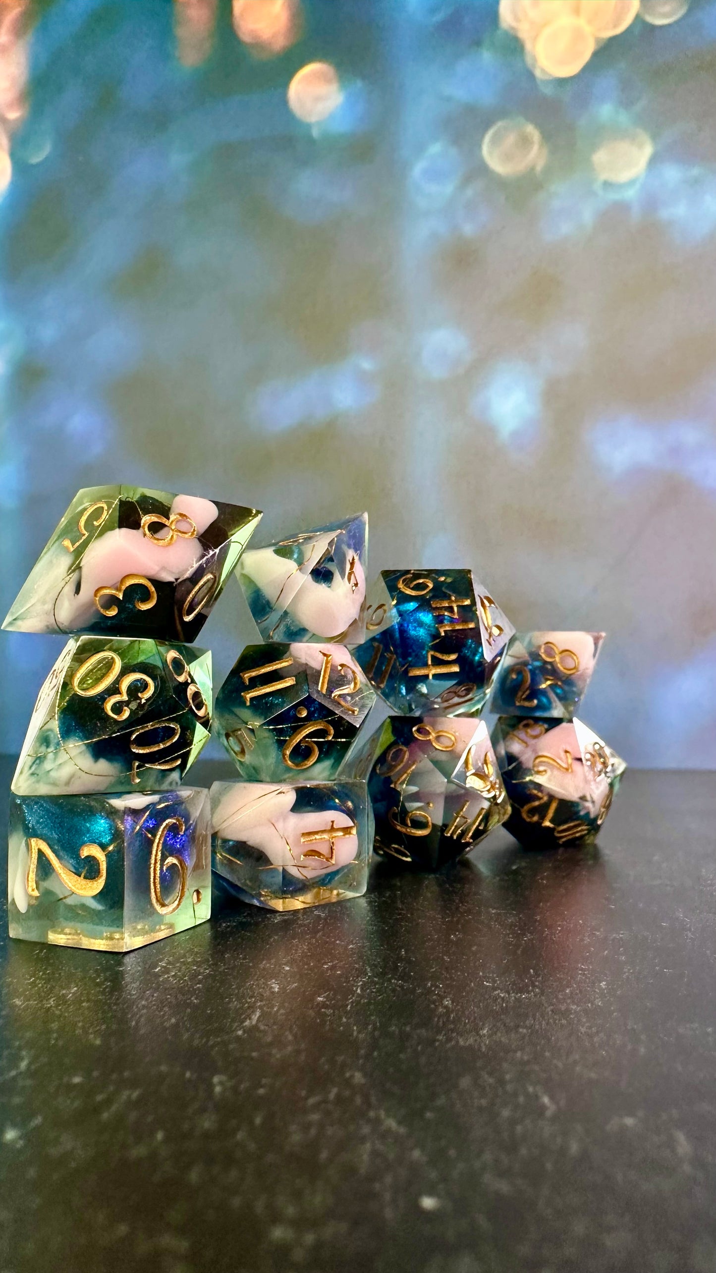 Hades Dreaming- 8 piece polyhedral dice set