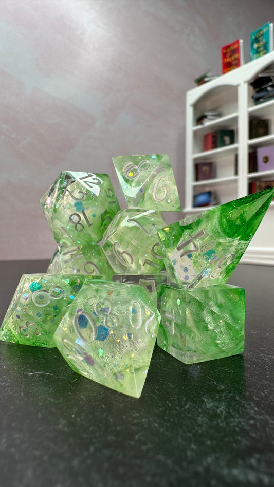 The Spring Court- 8 piece polyhedral dice set-Pobody's Nerfect