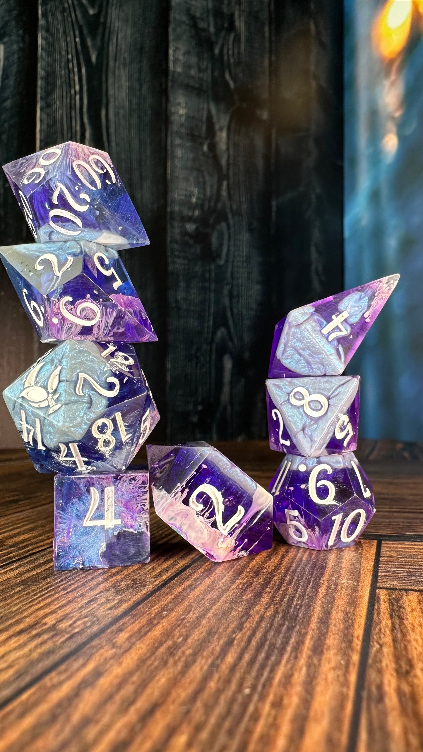 Purple Haze-8 piece polyhedral dice set-Pobody's Nerfect