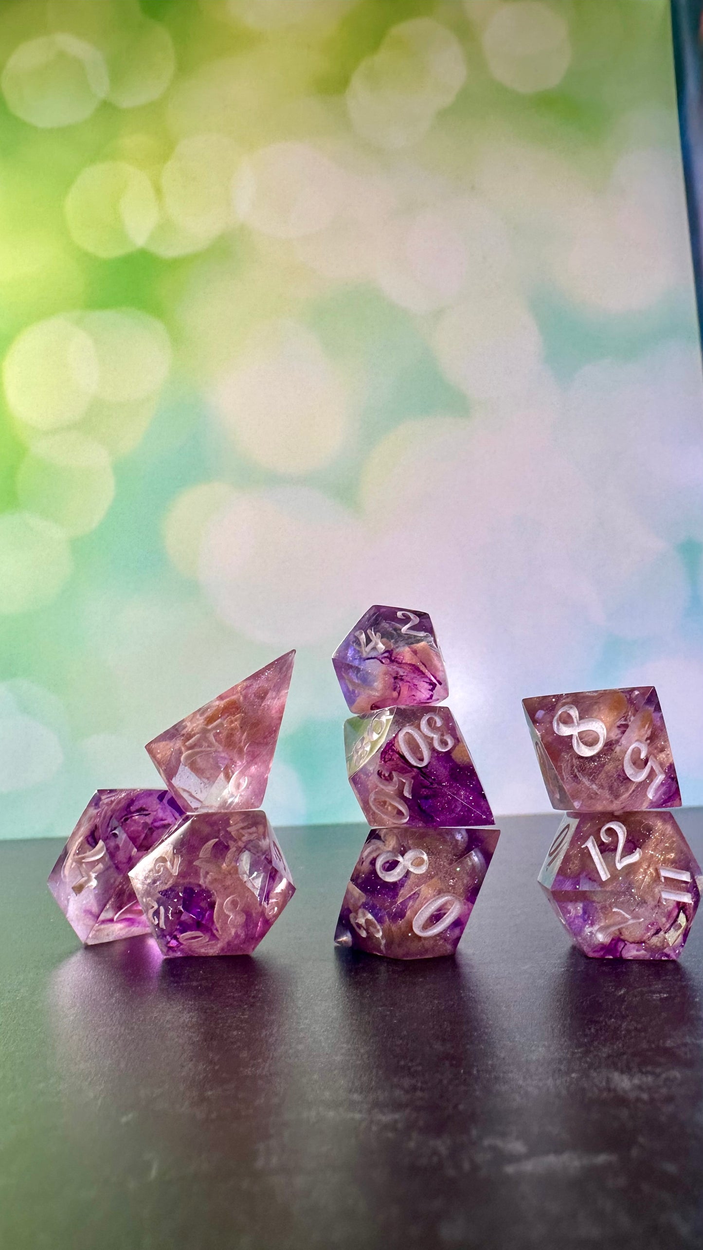 PB&J Nebula 8 piece polyhedral dice set (Large) (Beta) Pobody's Nerfect