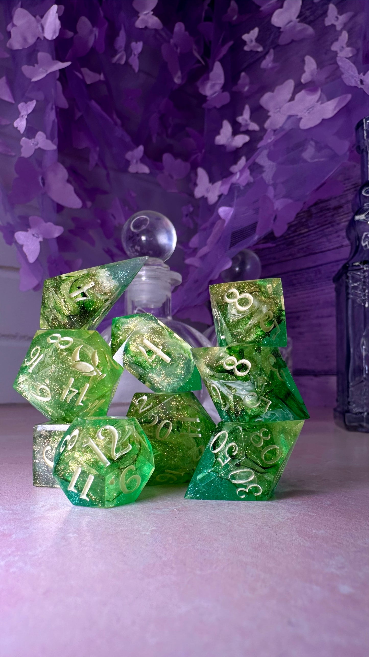 Penelope's Pin Money- 8 piece polyhedral dice set