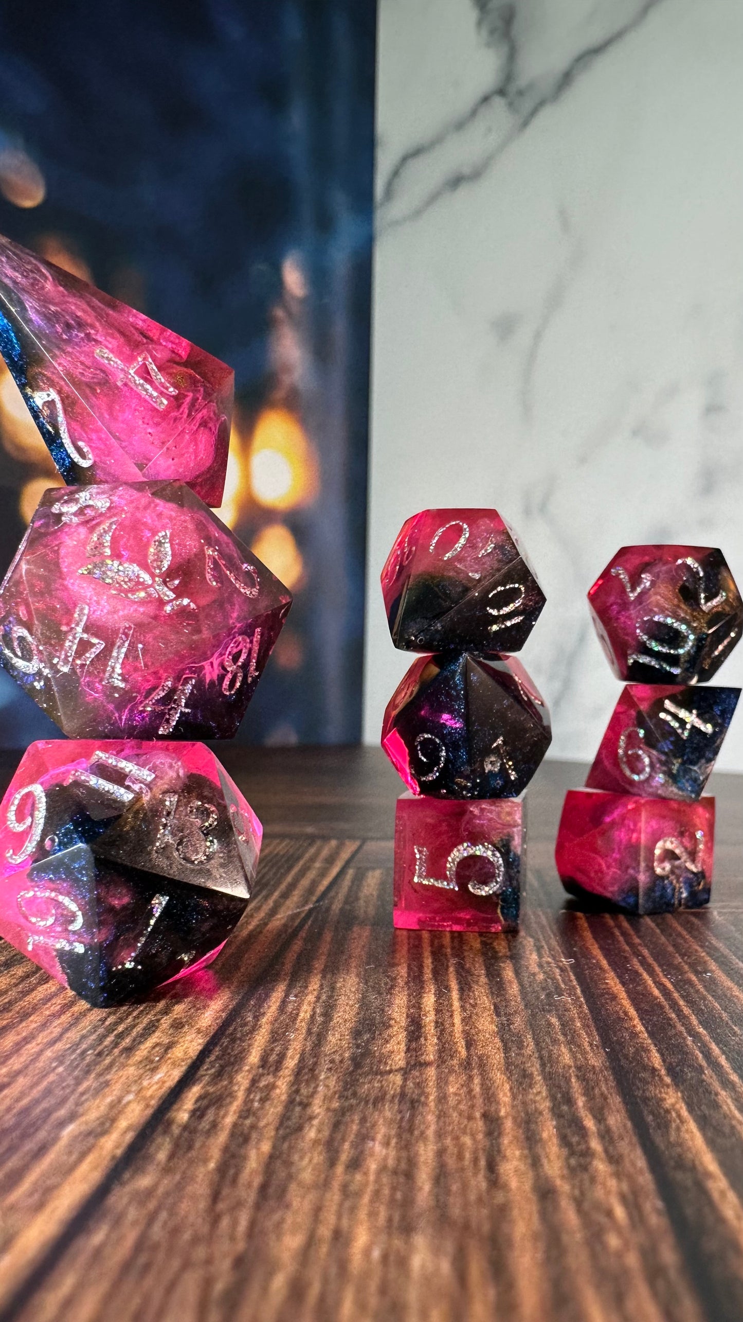 Synth- 8 piece polyhedral dice set