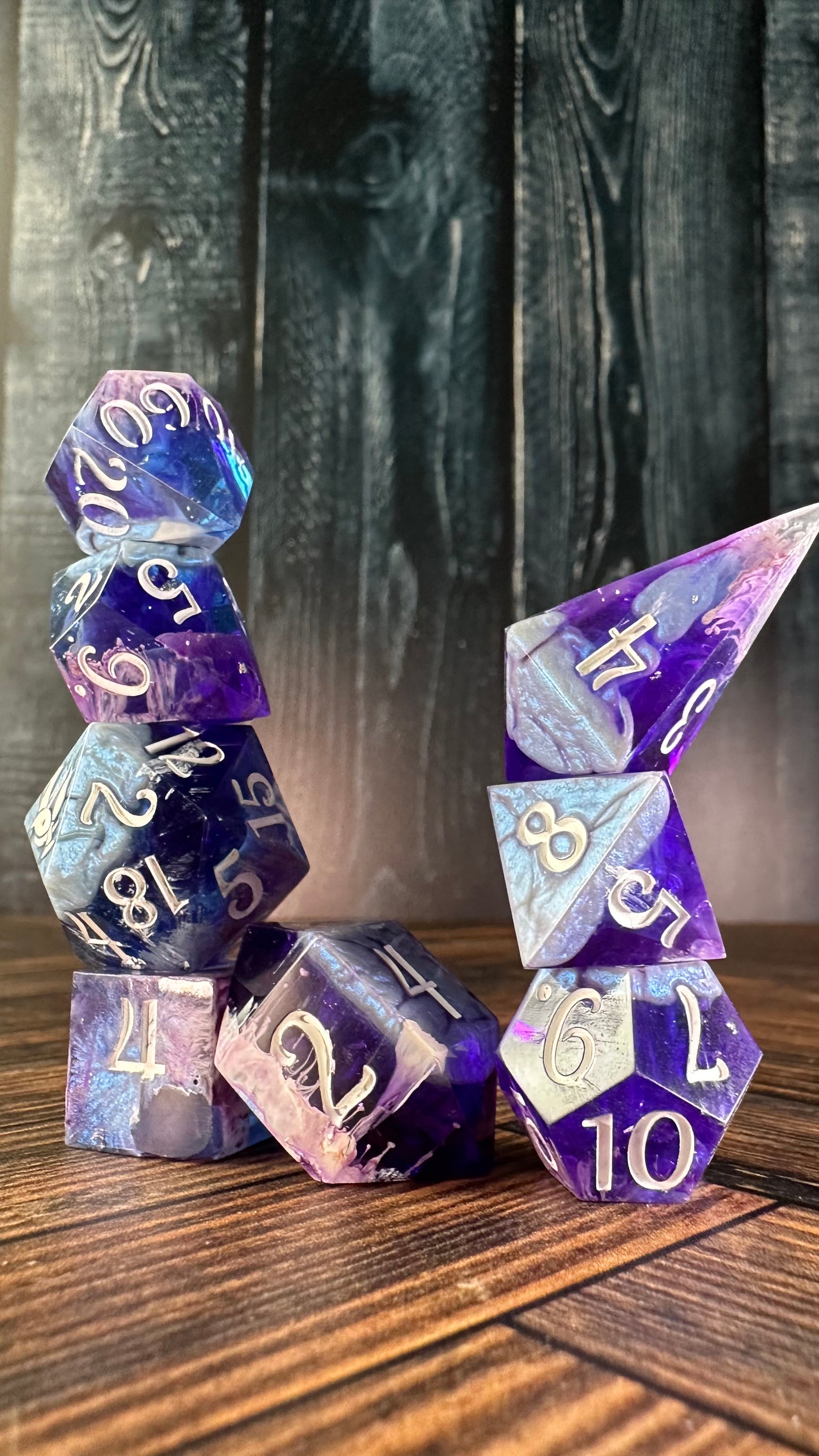 Purple Haze-8 piece polyhedral dice set-Pobody's Nerfect