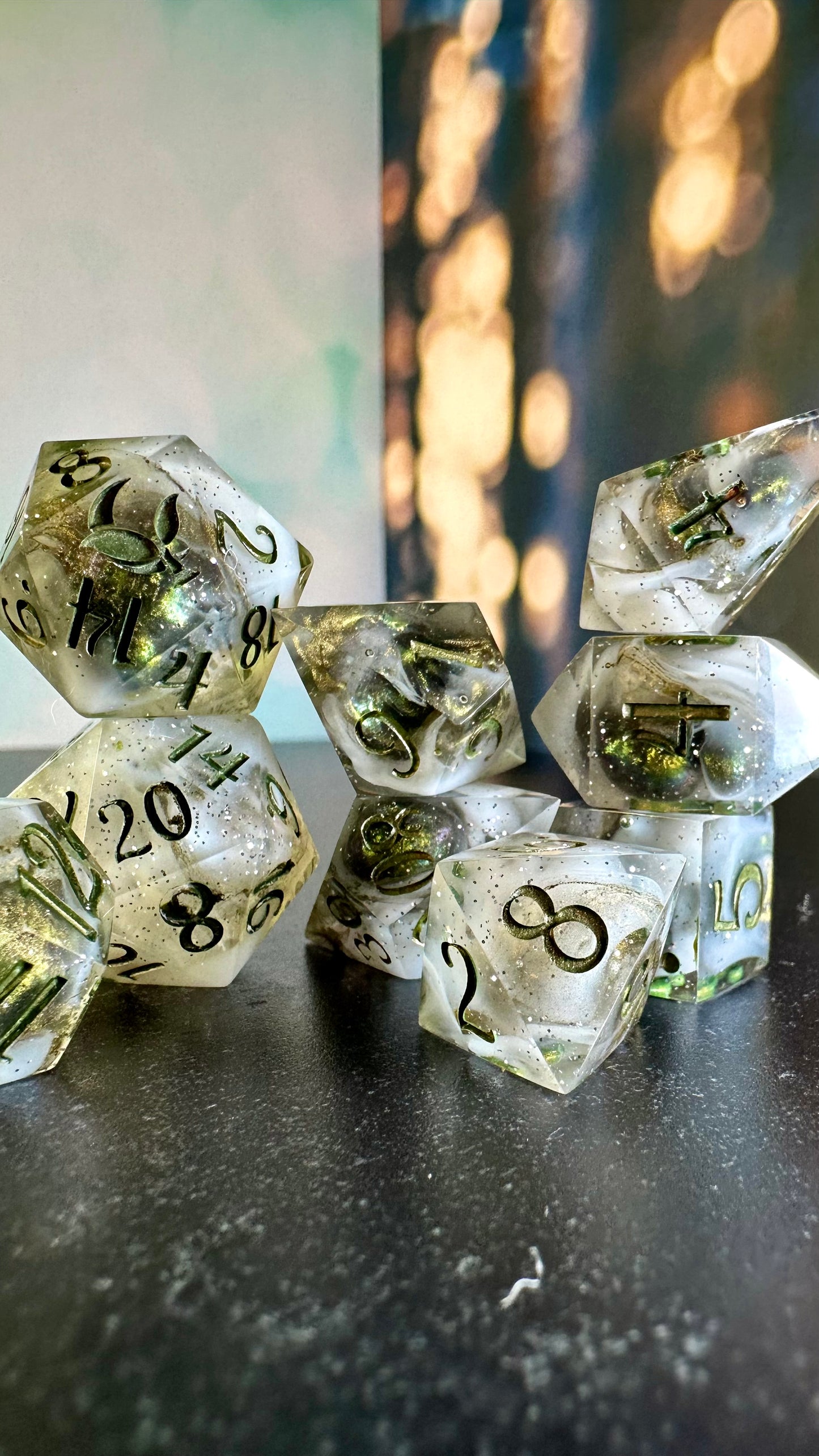 Tarnished Hopes of Spring-8 piece polyhedral dice set