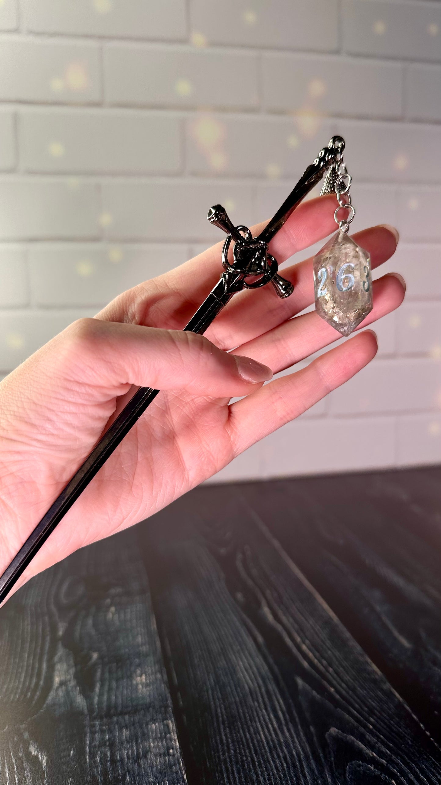 Silver Lining Geode Dice Dagger