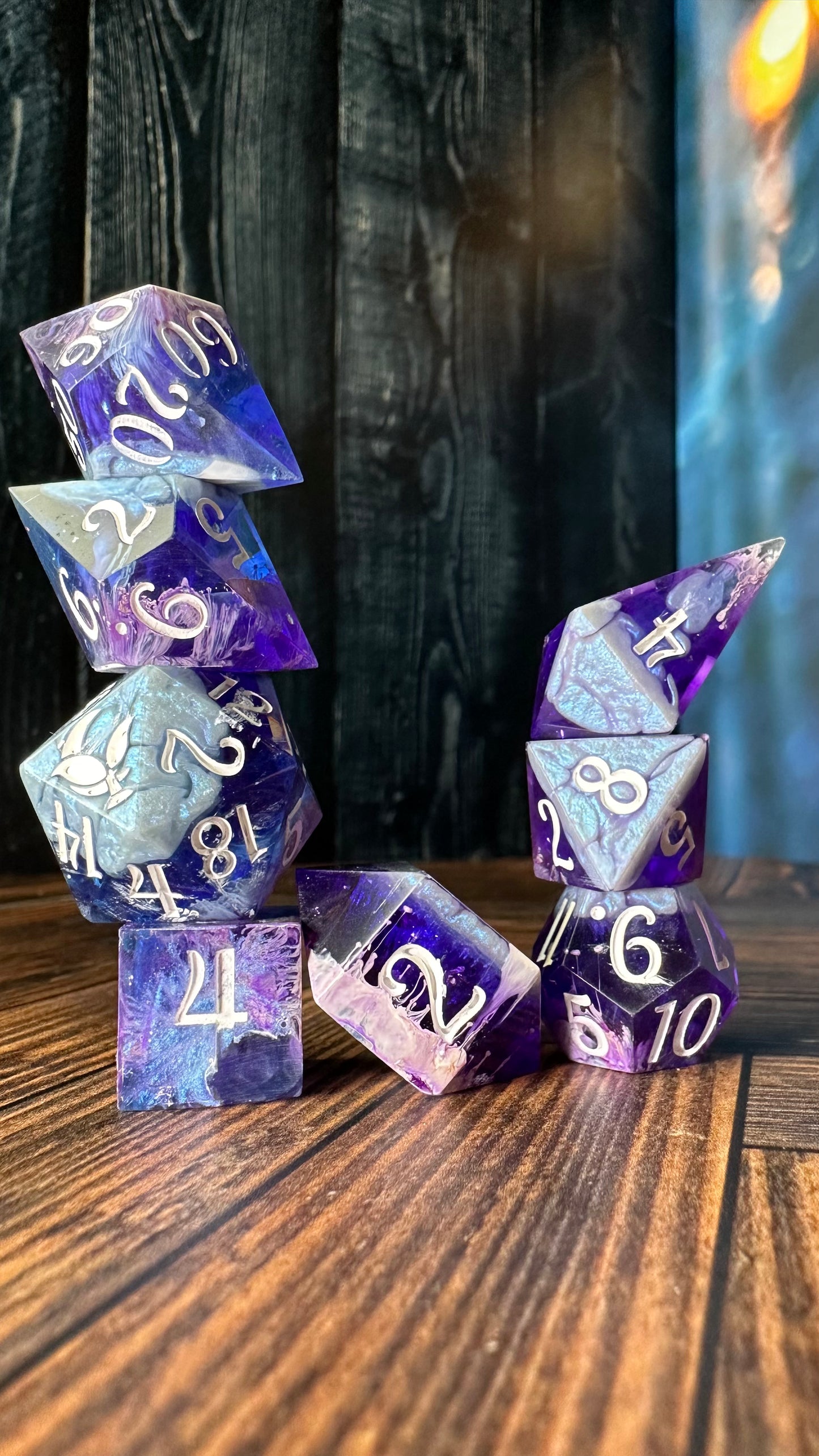 Purple Haze-8 piece polyhedral dice set-Pobody's Nerfect