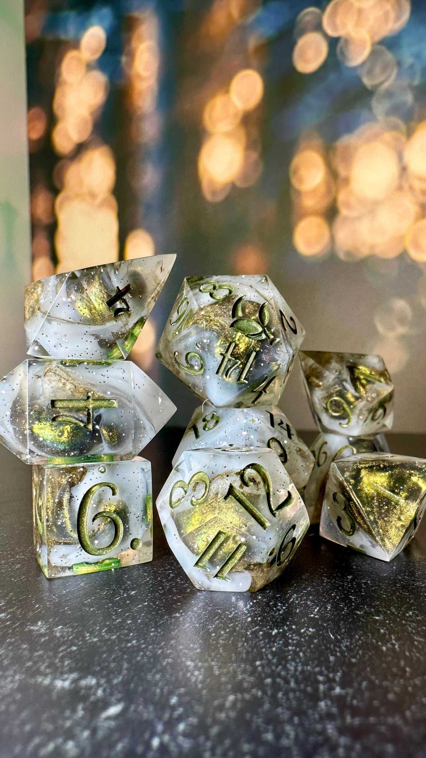 Tarnished Hopes of Spring-8 piece polyhedral dice set