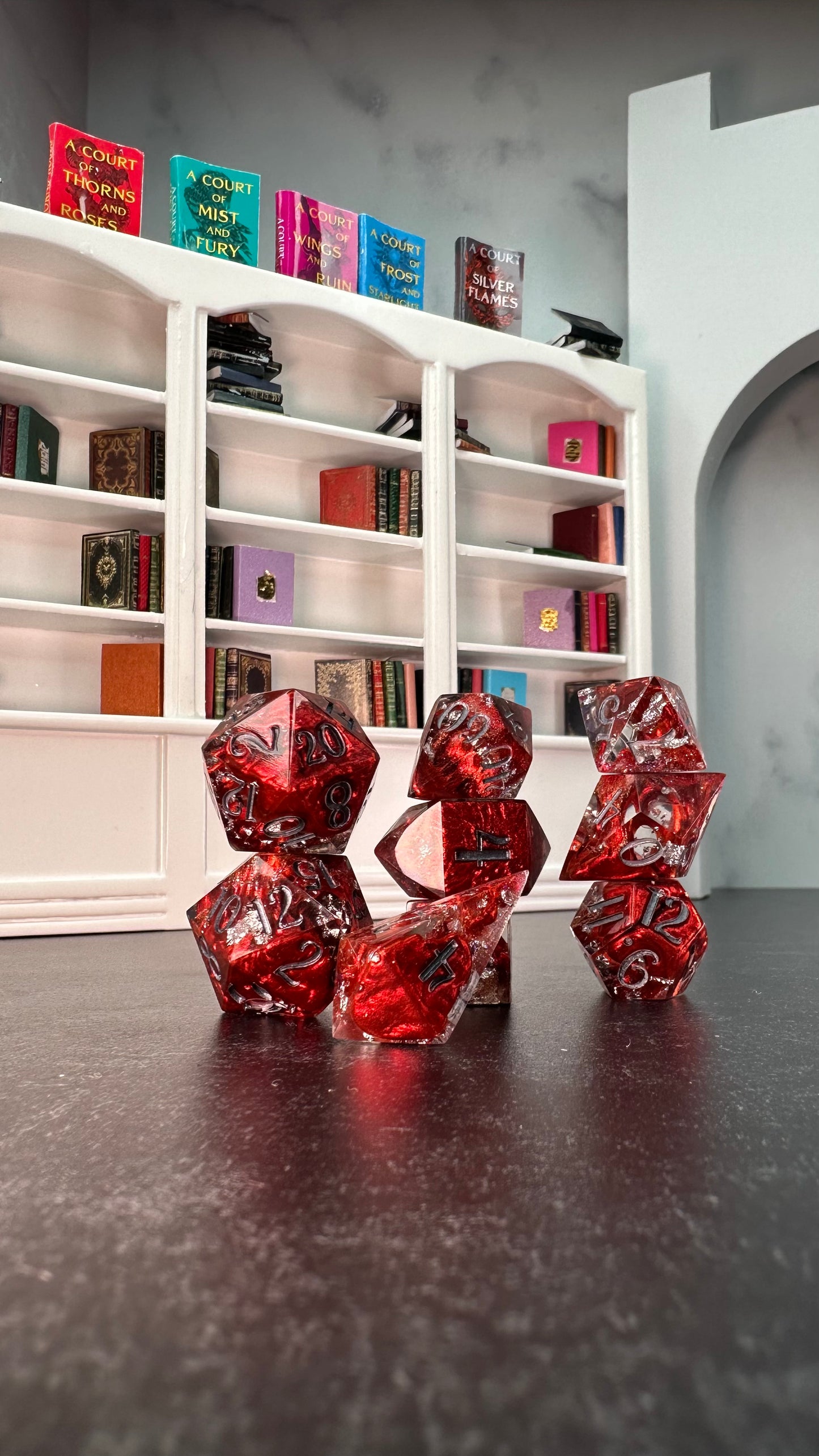 "Arrogant Bastards, That's What" - 8 piece polyhedral dice set