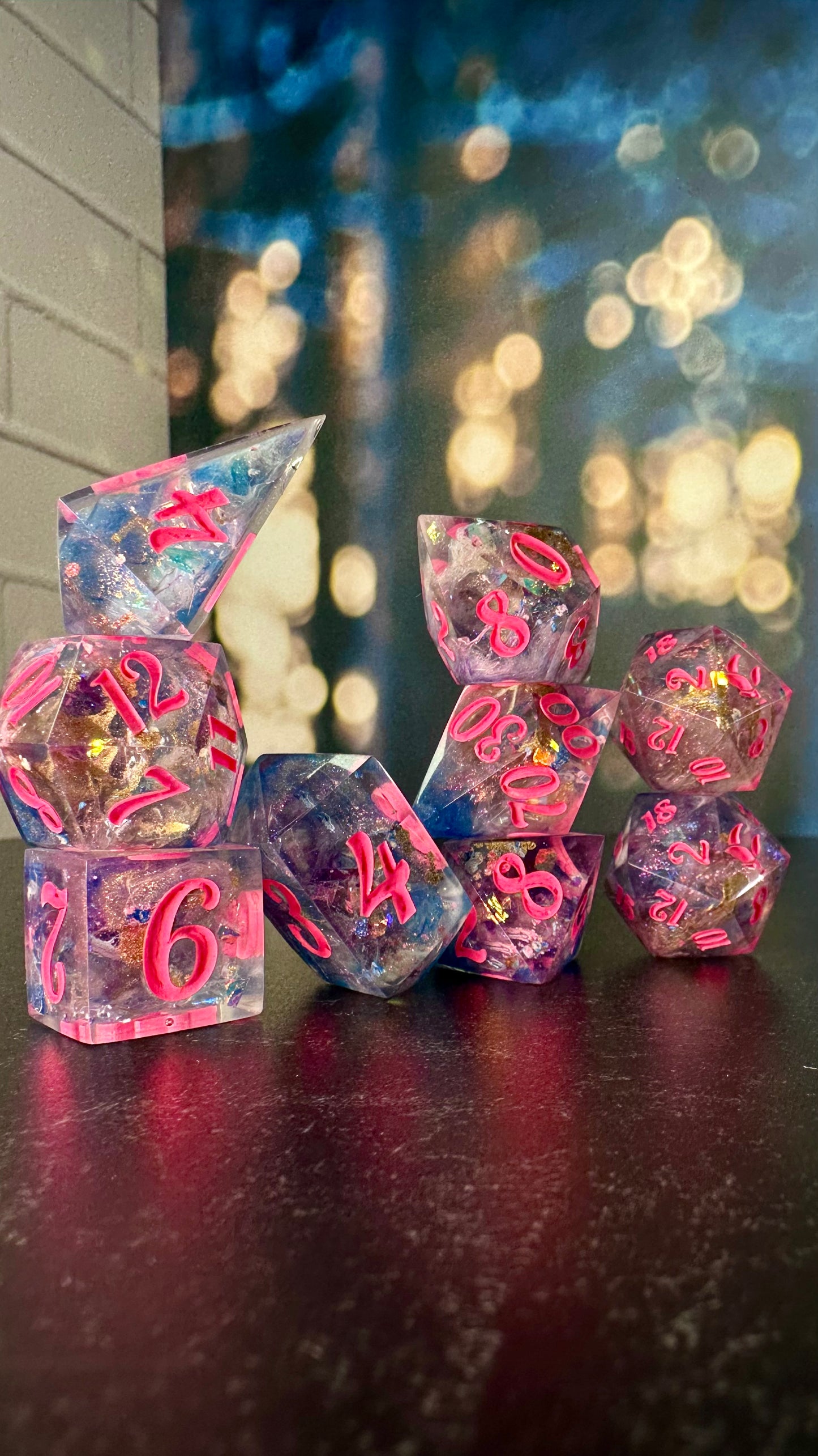 You’re All I Can Think Of-8 piece polyhedral dice set (Large)