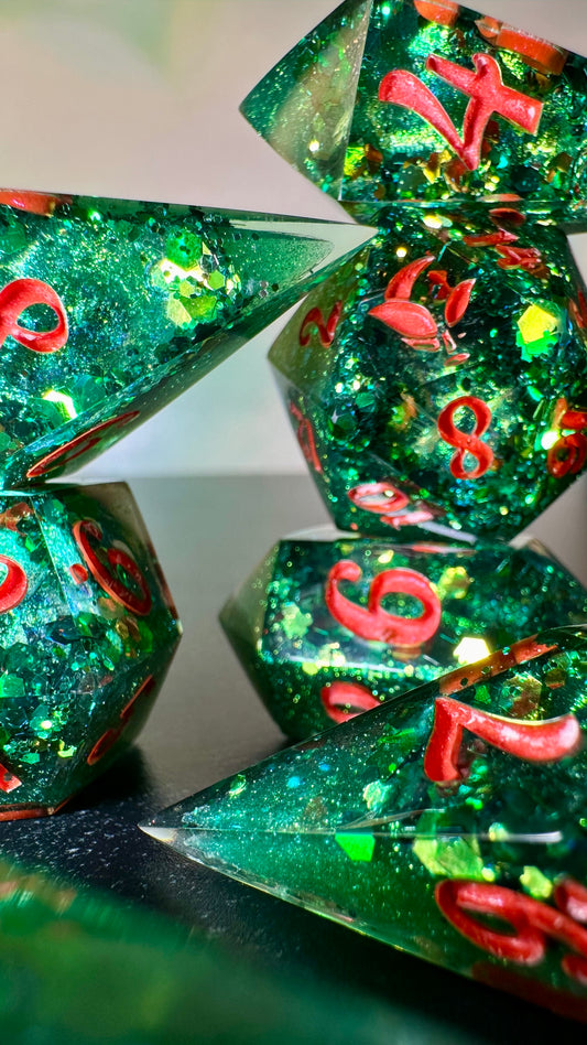 Viper Queen Geode  - 8 piece polyhedral dice set- (Pointy Bois)- Pobody’s Nerfect