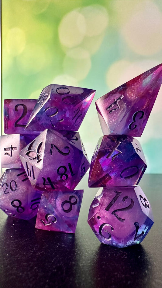 "I will always be with you" - 8 piece polyhedral dice set