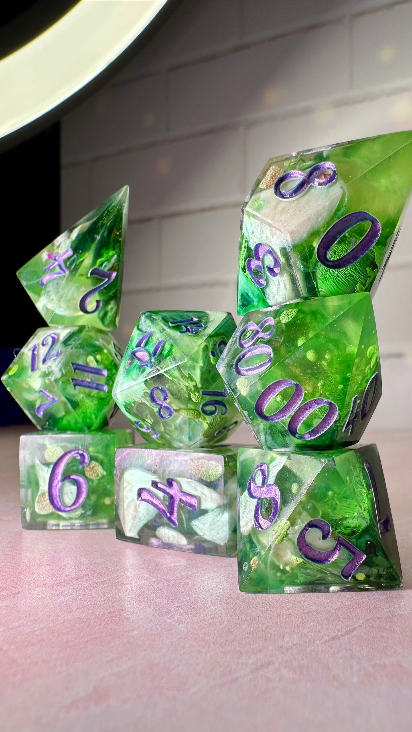 Nicholas Scratch-8 piece polyhedral dice set (Large)