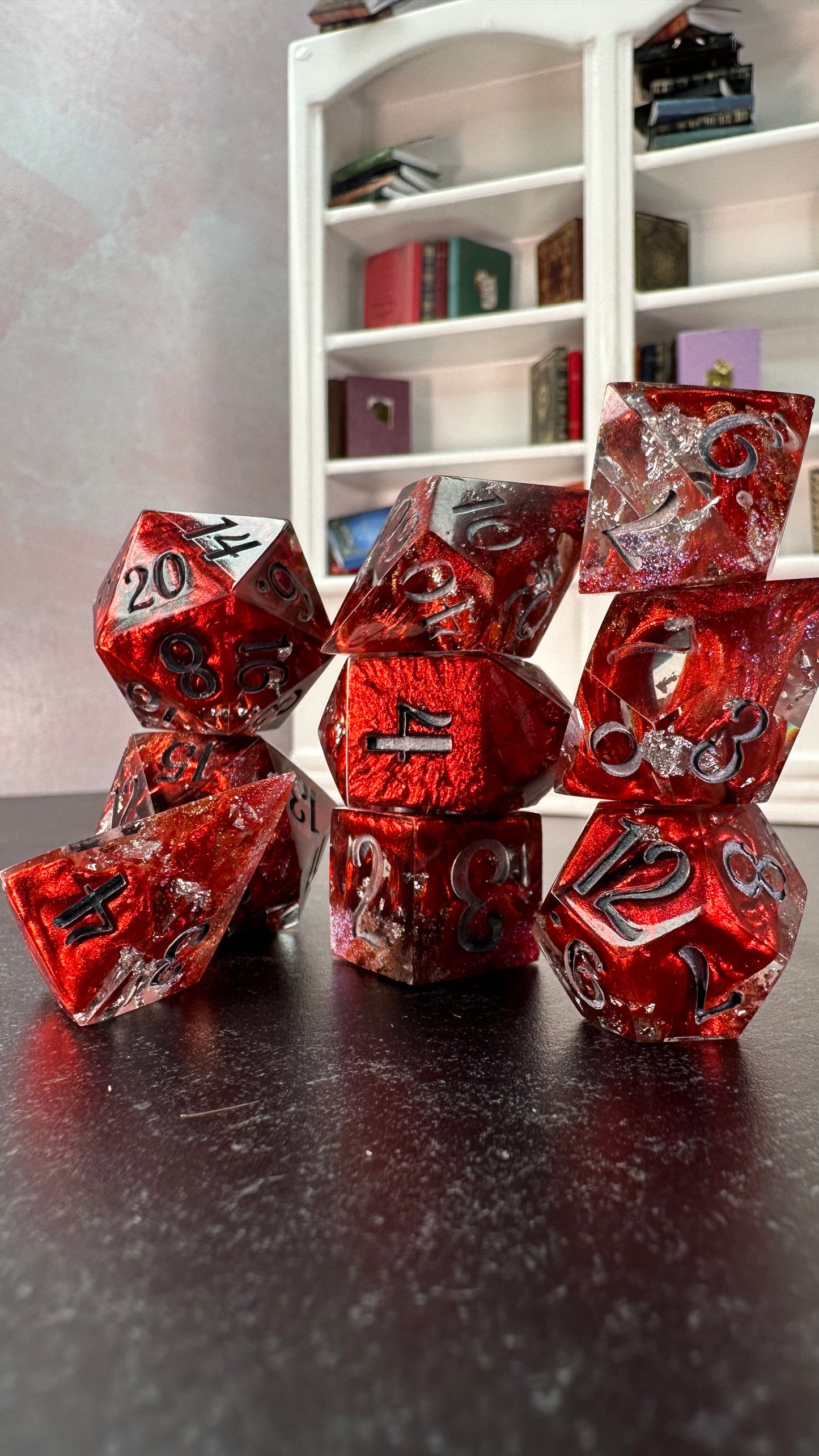 "Arrogant Bastards, That's What" - 8 piece polyhedral dice set