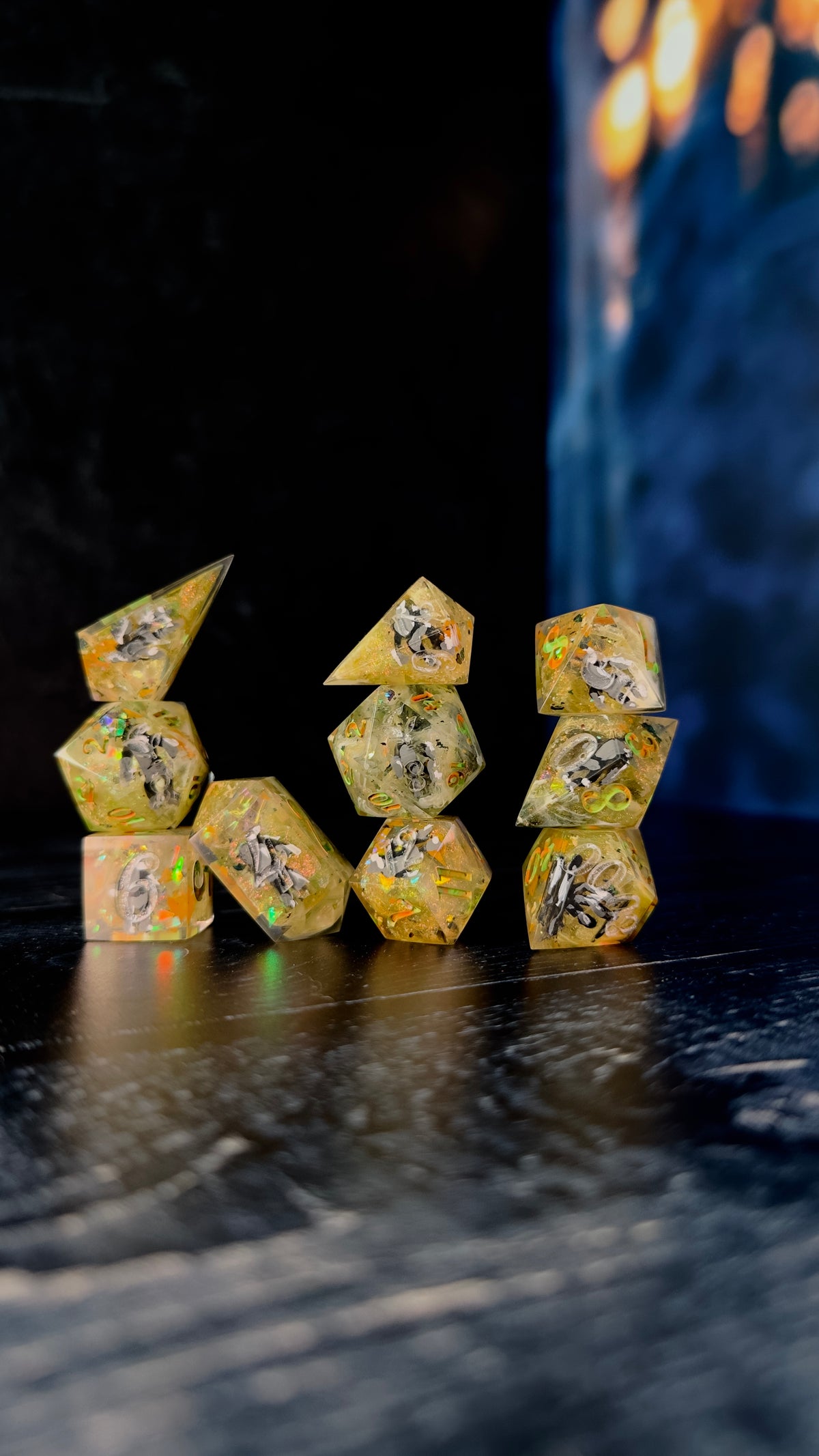 “Adrian” -8 piece polyhedral dice set (Large)