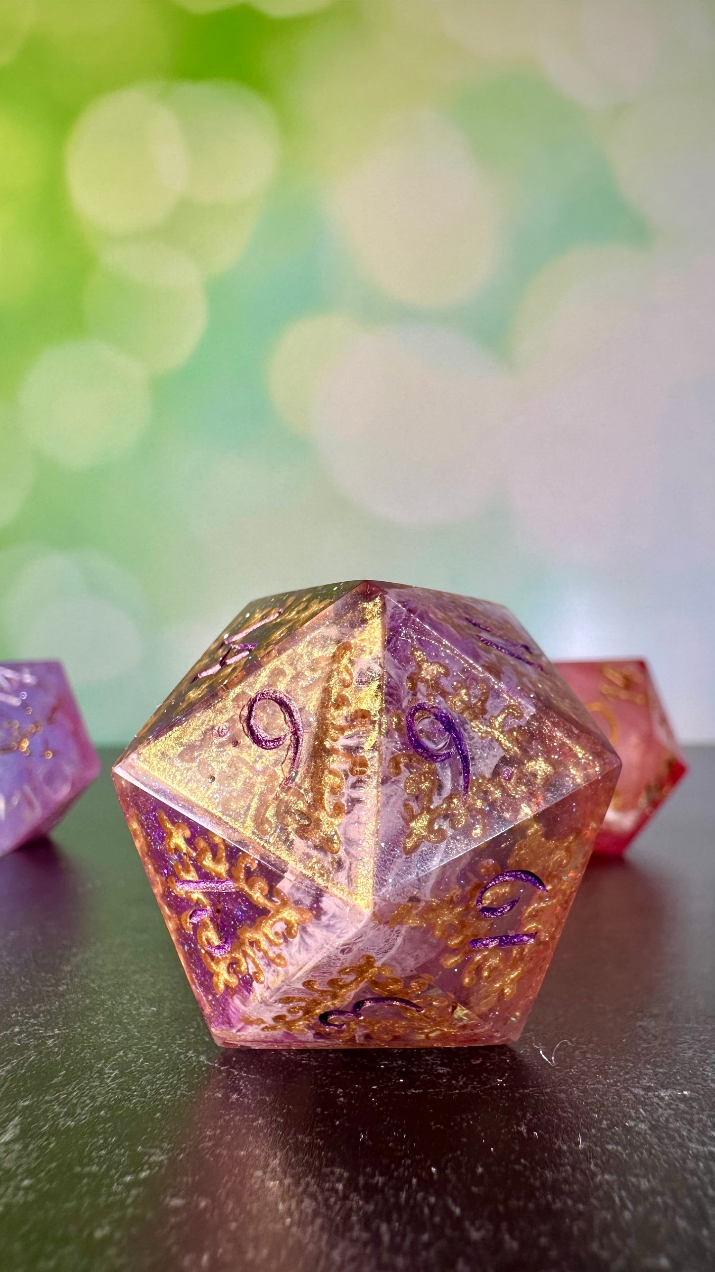 Purple Filigree- 40 MM Logo d20 Chonk