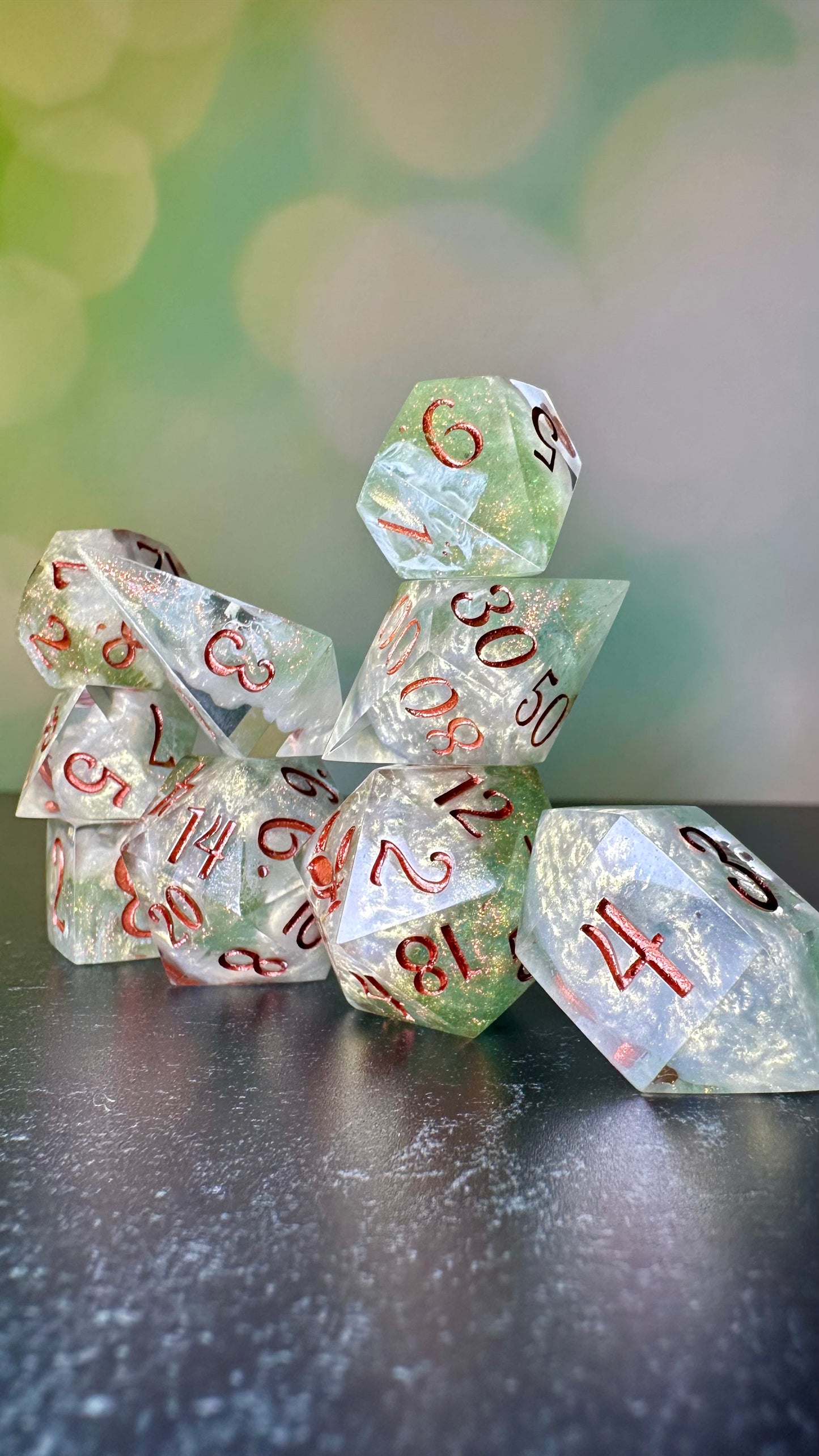 Helion's Truth- 8 piece polyhedral dice set