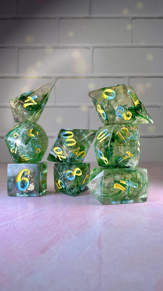 As Above Sits the Stars- 8 piece polyhedral dice set (Large)