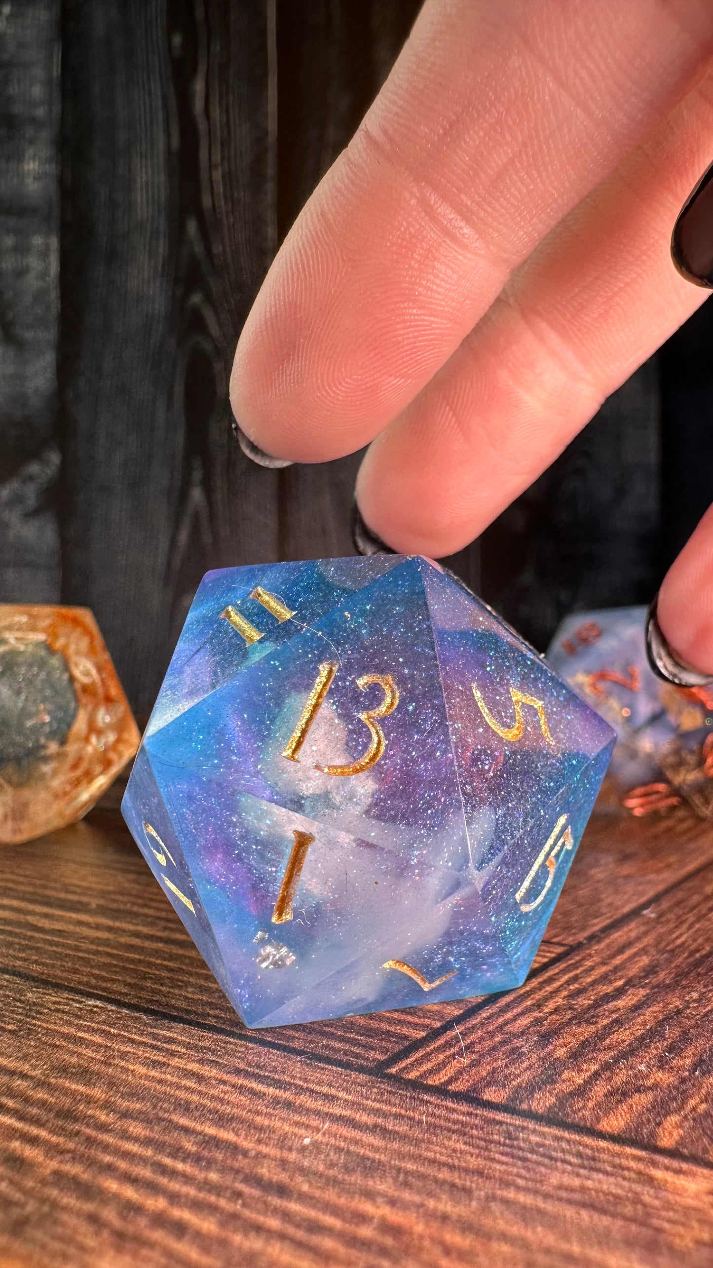 Purple Pink Skies- 40 MM Logo d20 Chonk-Pobody’s Nerfect