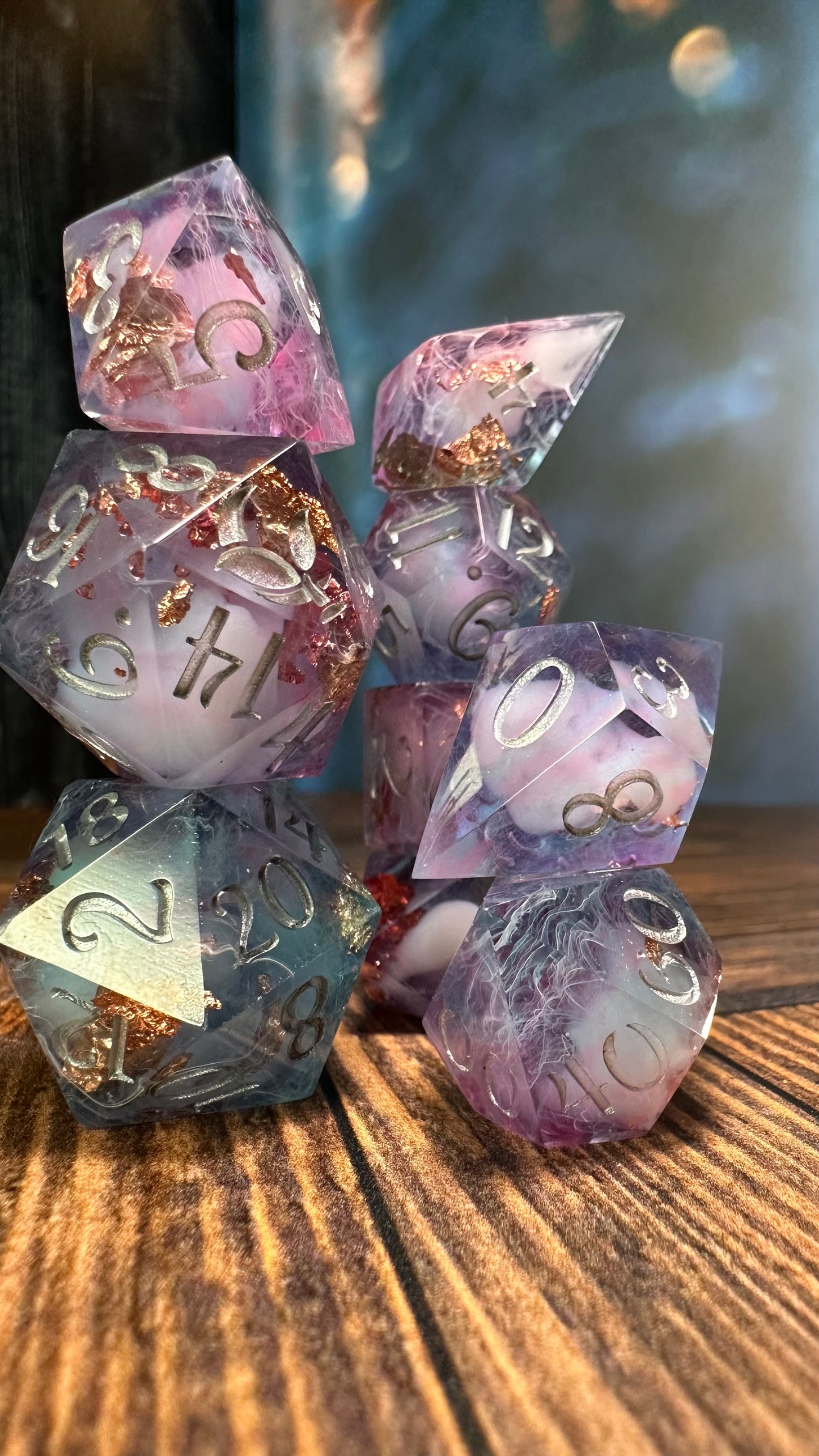 Through Love All Is Possible-8 piece polyhedral dice set