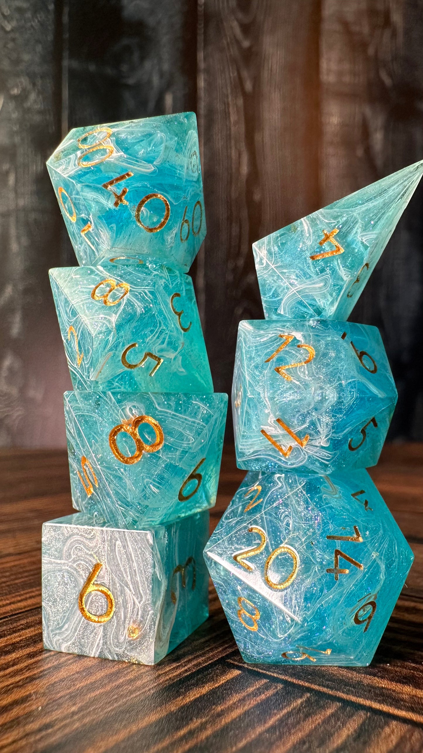 House of Sky and Breath- 7 piece polyhedral dice set (Small)