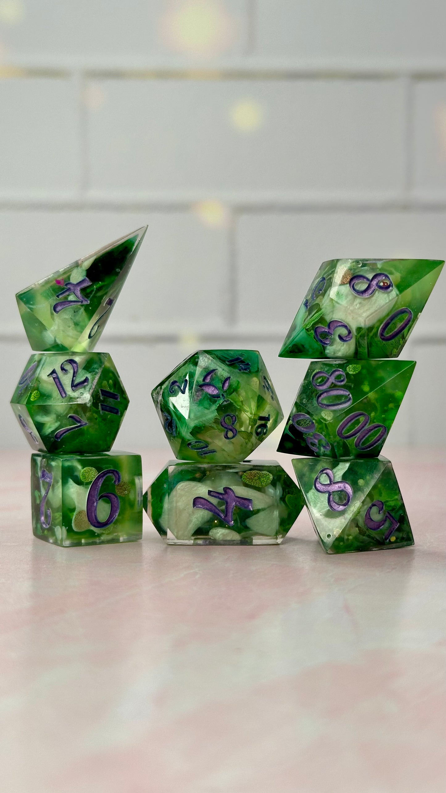 Nicholas Scratch-8 piece polyhedral dice set (Large)
