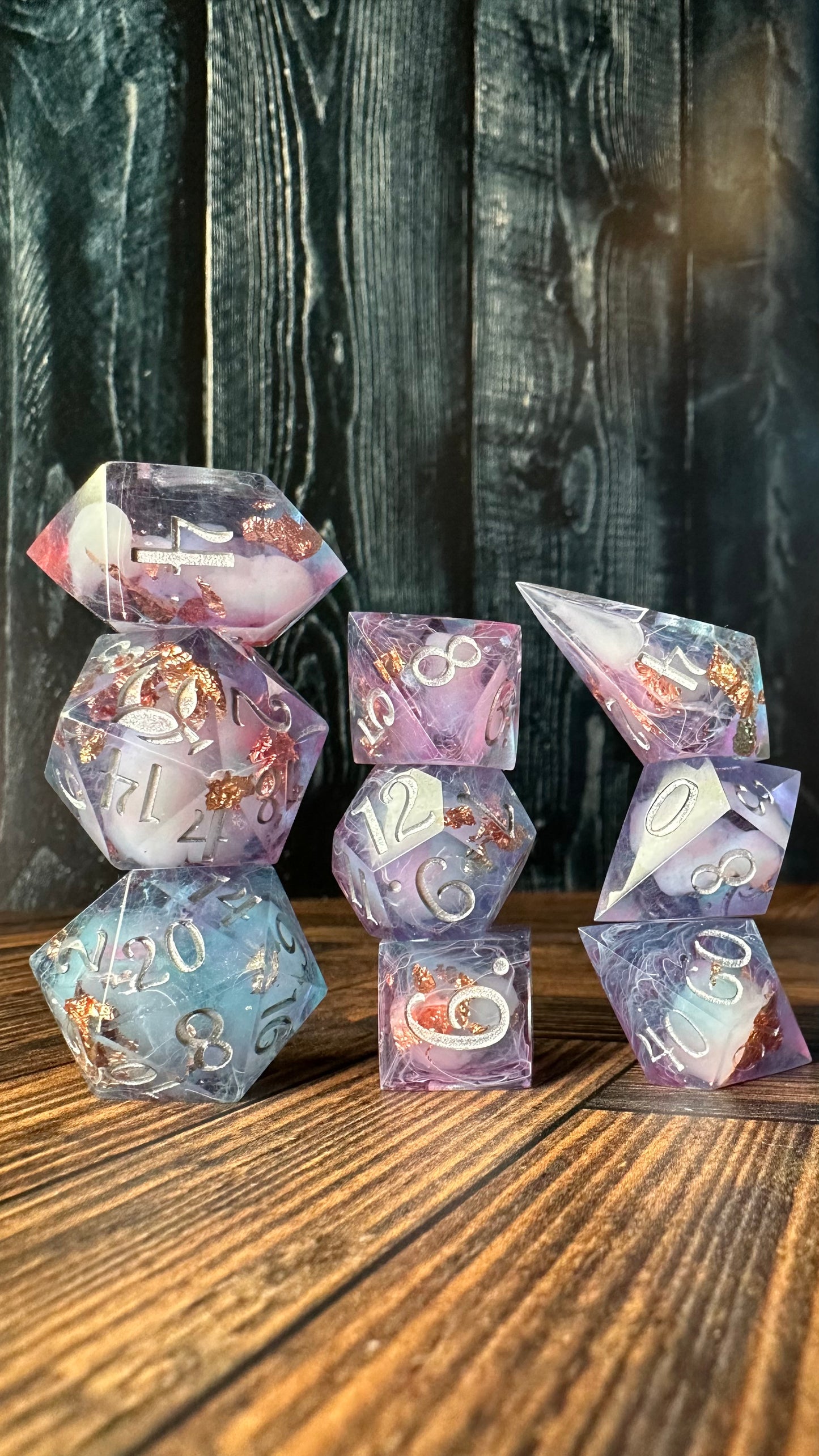 Through Love All Is Possible-8 piece polyhedral dice set