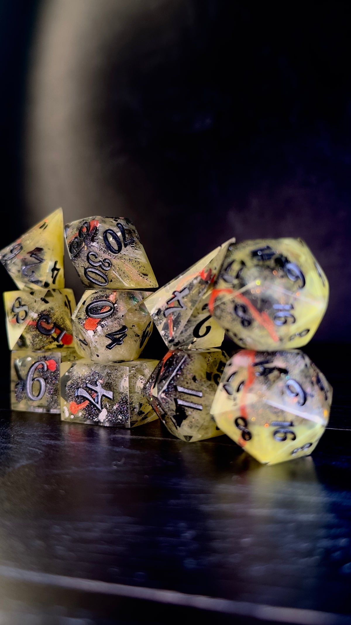 Petrova Line v3-Erid (Pobody’s Nerfect) -8 piece polyhedral dice set (Large)