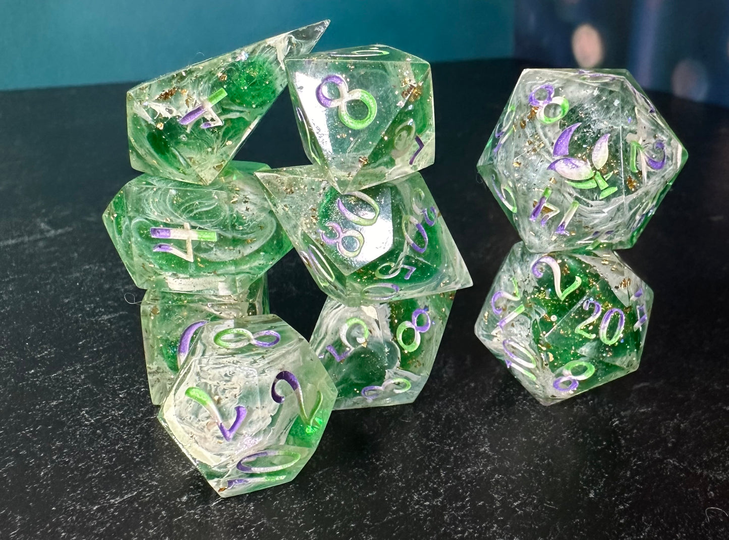 Genderqueer Pride- 8 piece polyhedral dice set