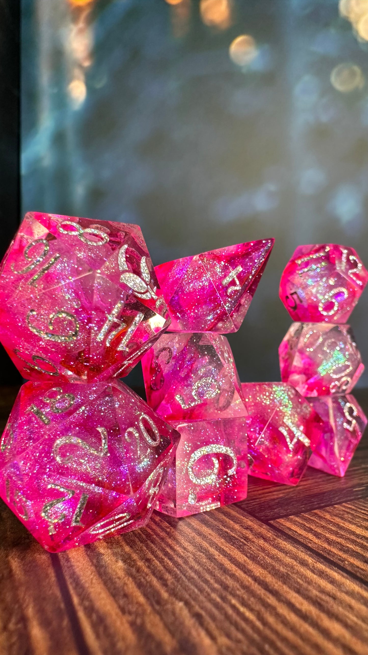 Hi Barbie!  8 piece polyhedral dice set