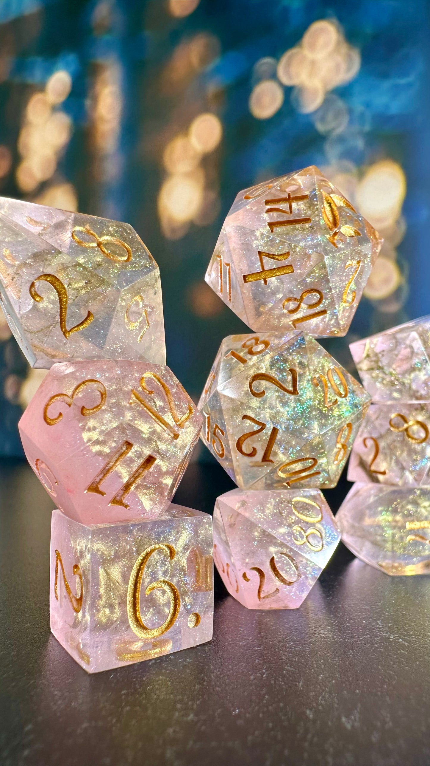 Celestina - 8 piece polyhedral dice set