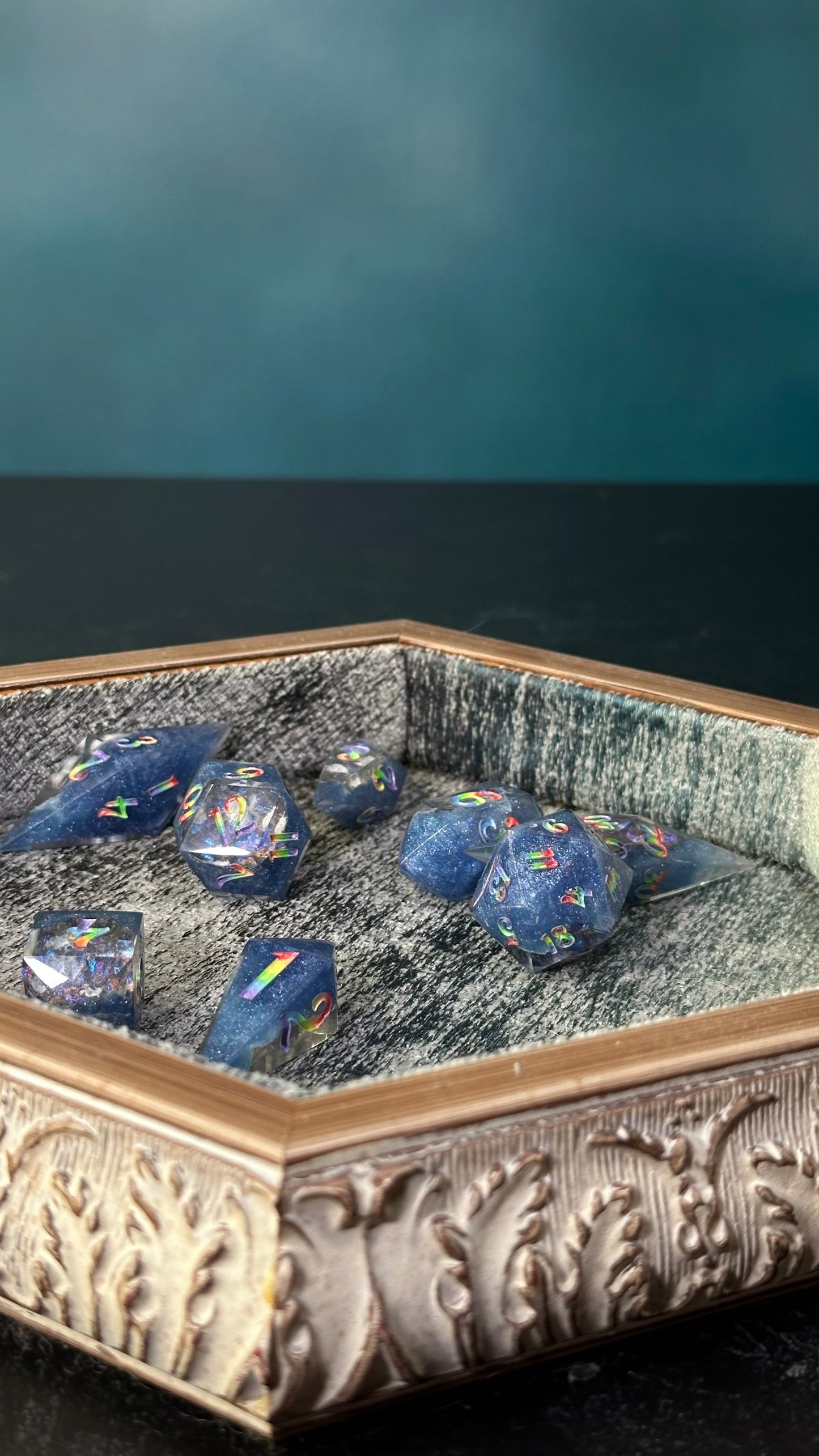 Hope and Pride - 8 piece polyhedral dice set- (Pointy Bois)