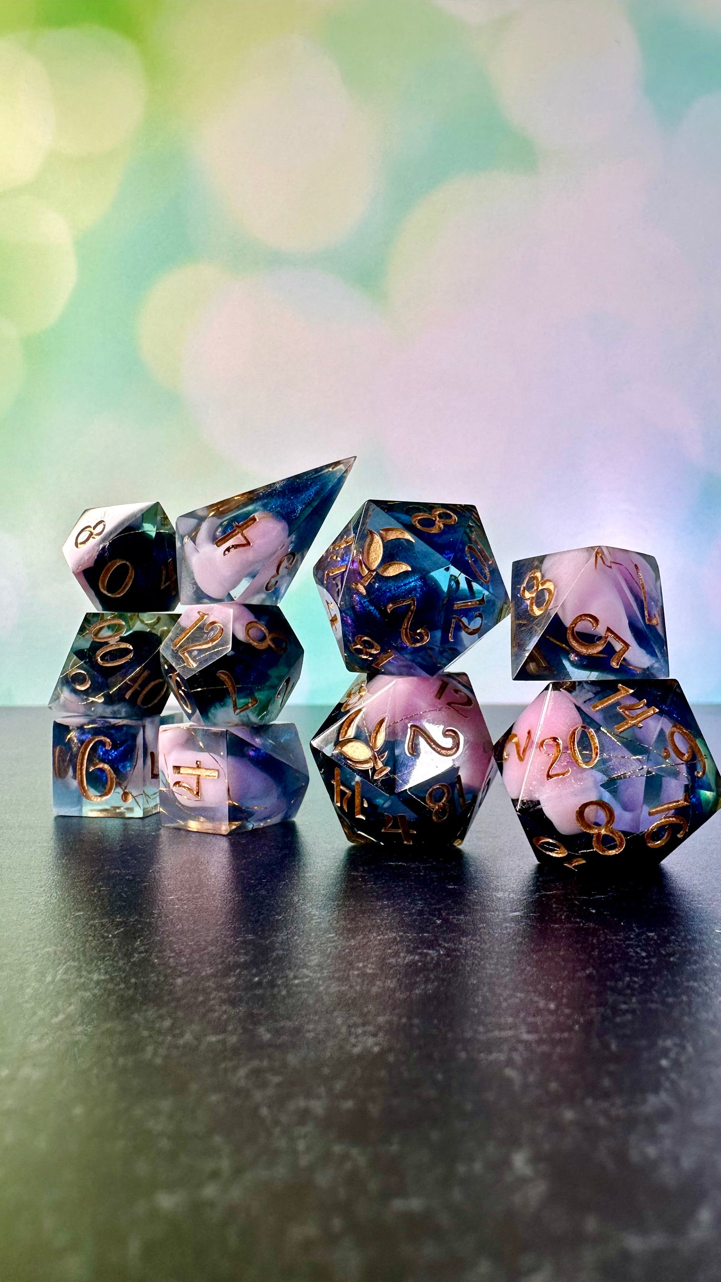 Hades Dreaming- 8 piece polyhedral dice set