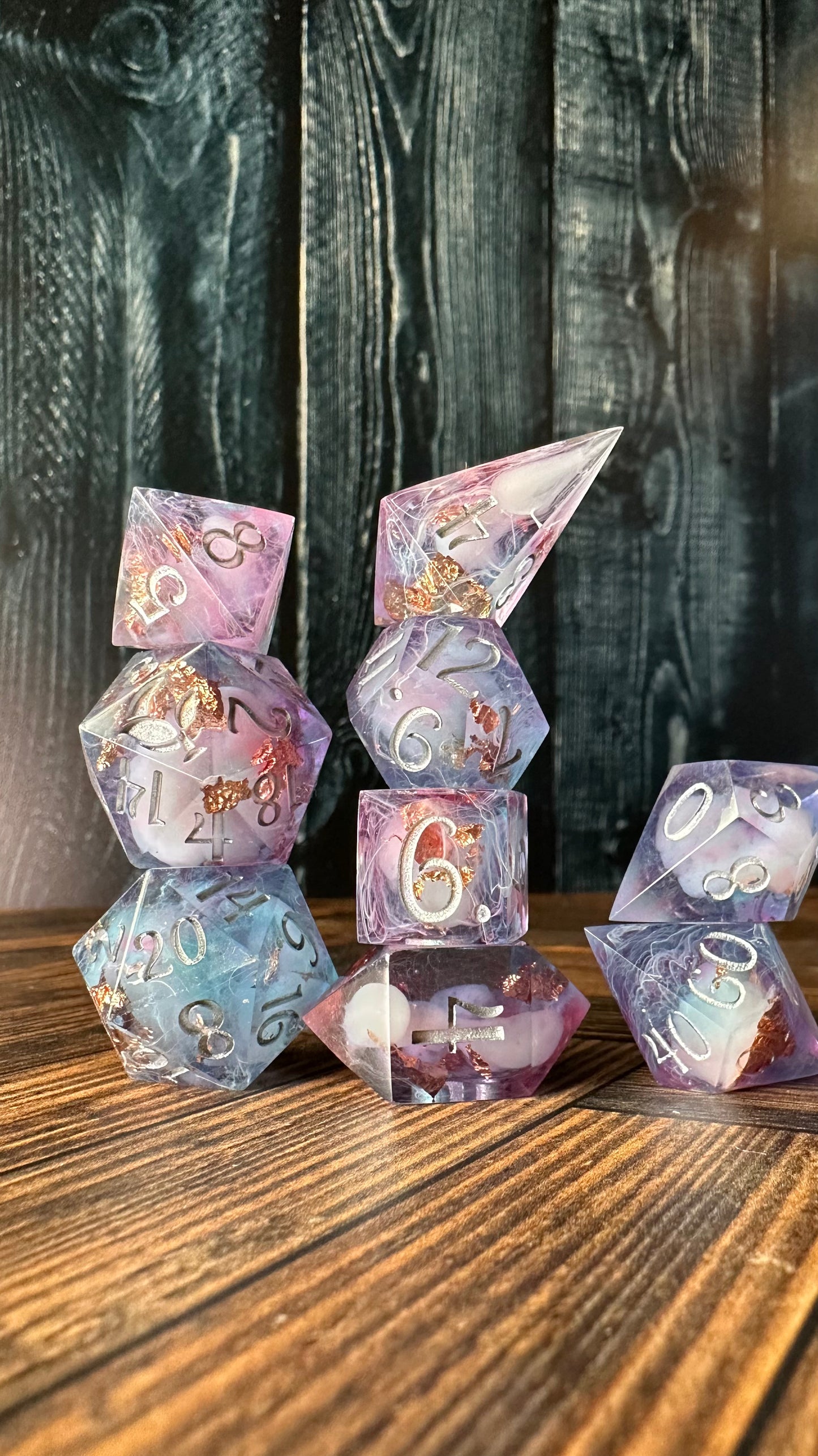 Through Love All Is Possible-8 piece polyhedral dice set