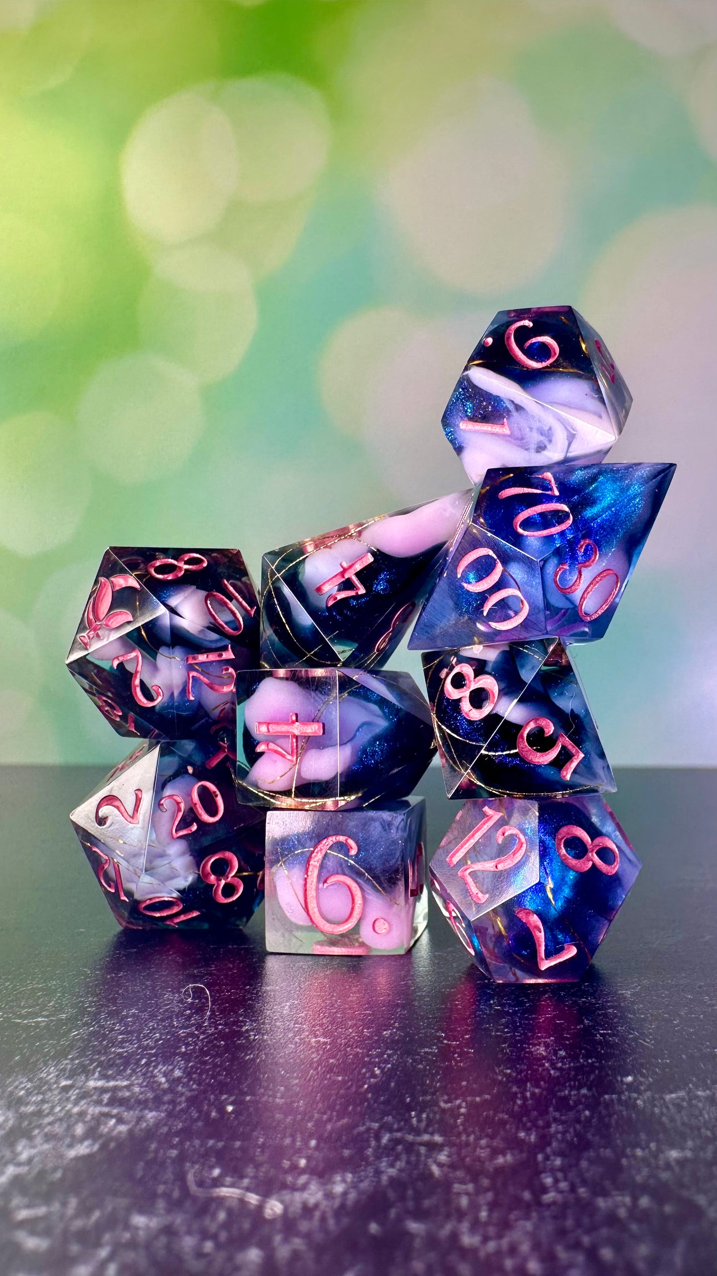 Hades Hopes- 8 piece polyhedral dice set