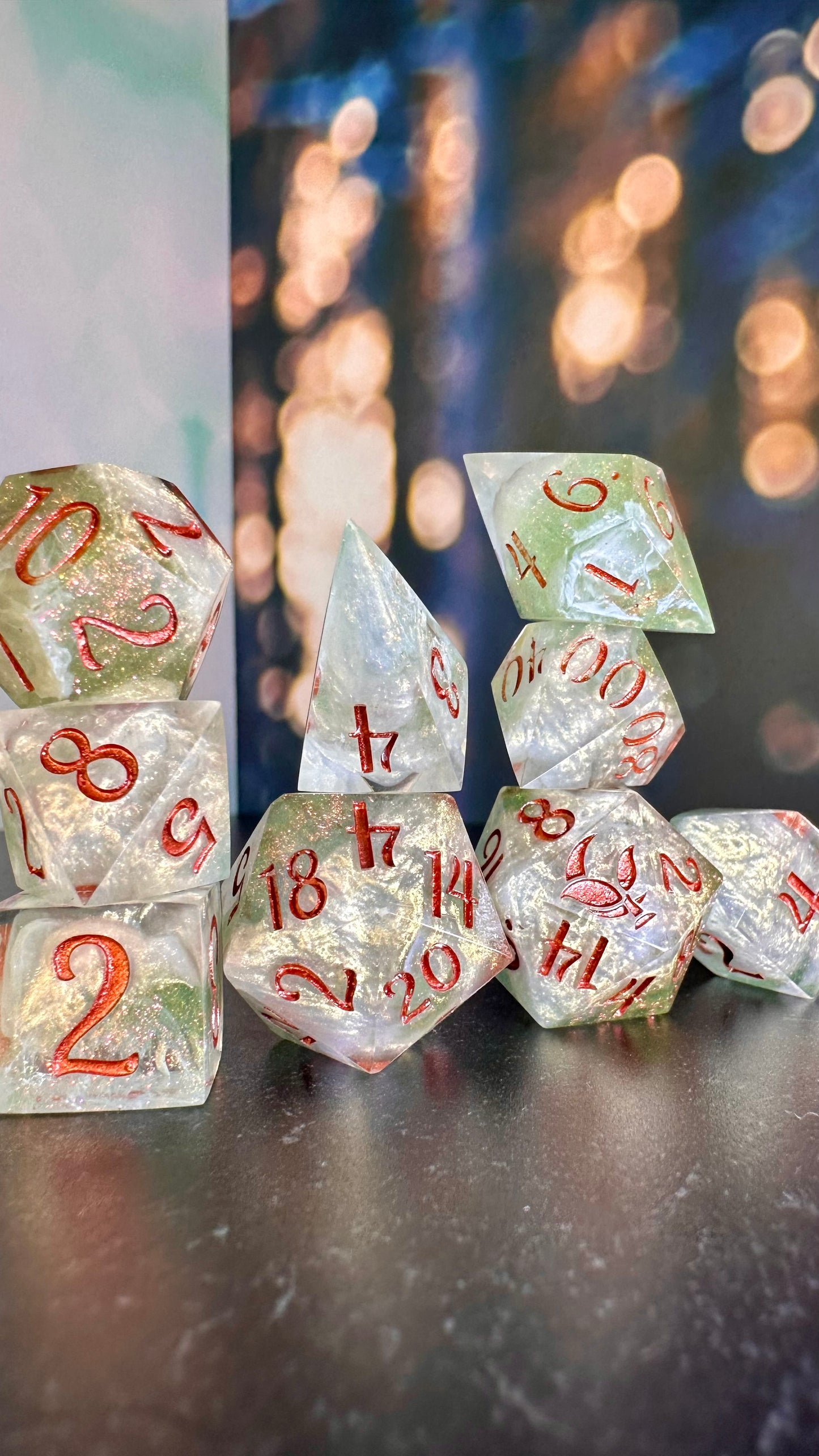 Helion's Truth- 8 piece polyhedral dice set