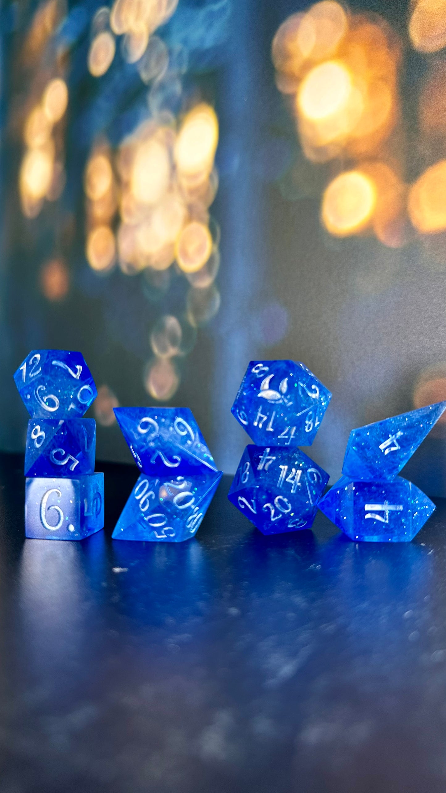 Stardust- 8 piece polyhedral dice set