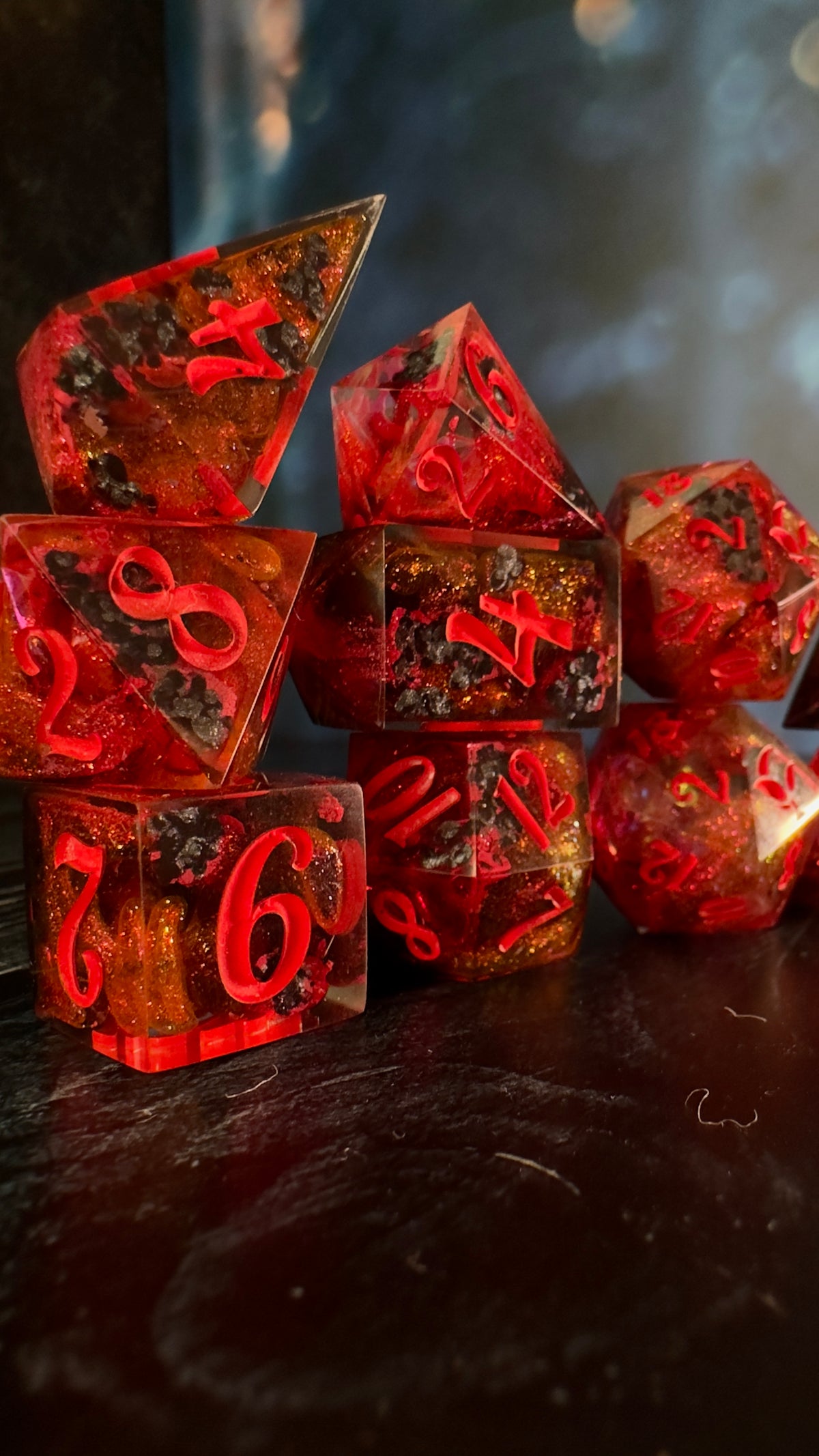 “Carl and I made a baby” -8 piece polyhedral dice set (Large)