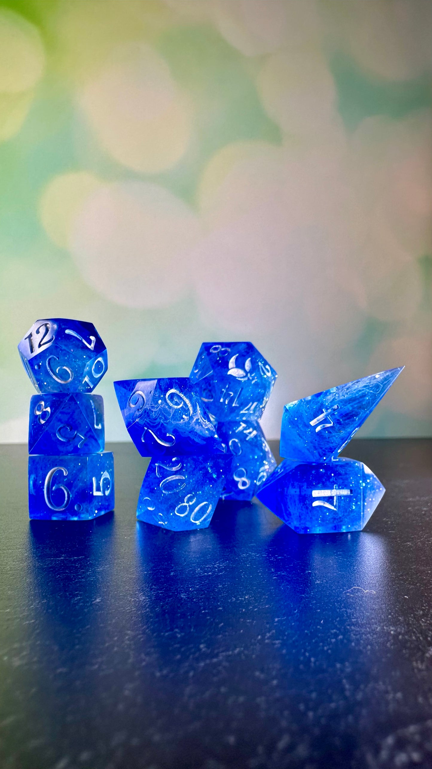 Stardust- 8 piece polyhedral dice set