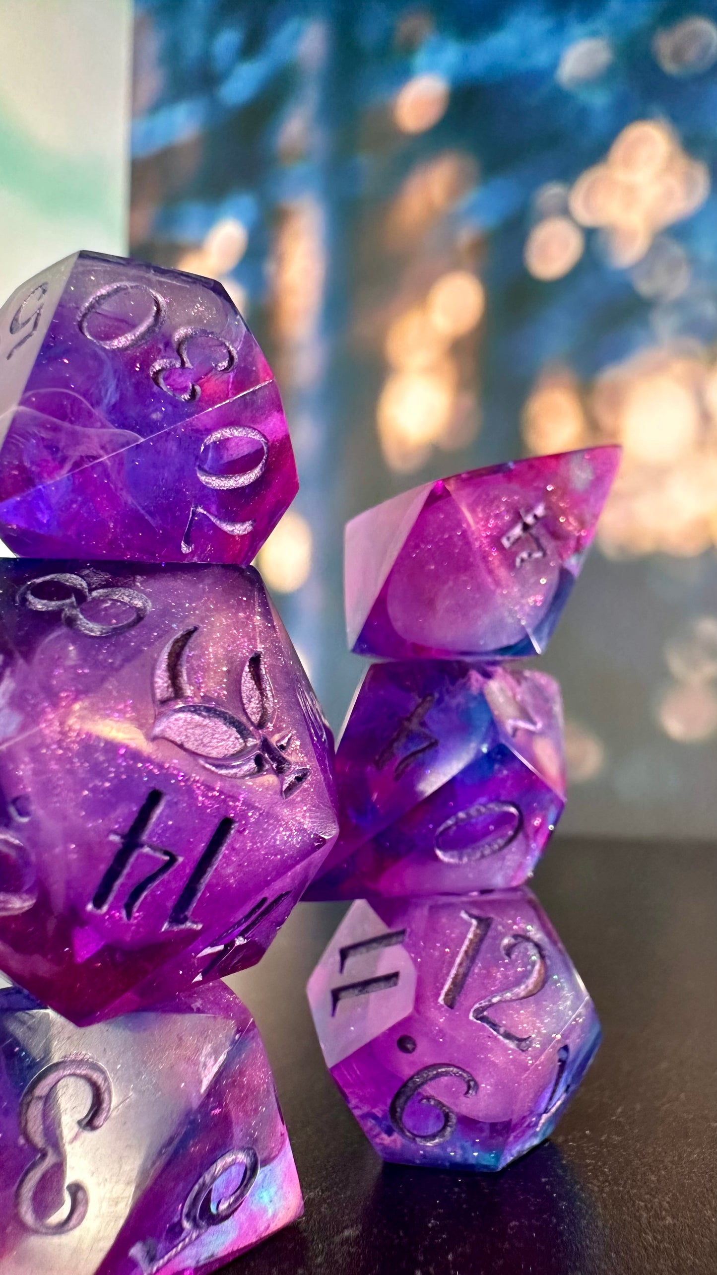 "I will always be with you" - 8 piece polyhedral dice set