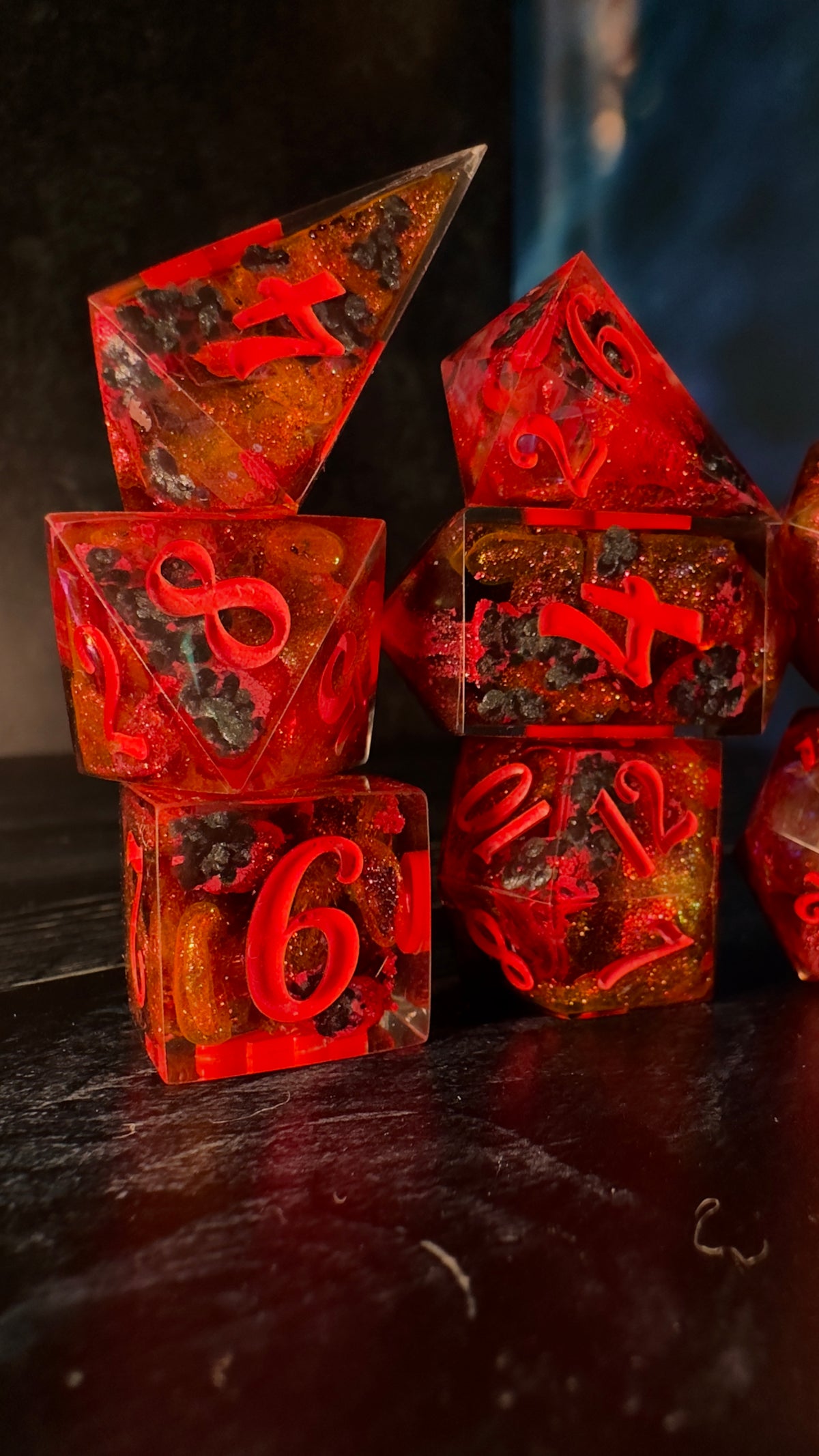“Carl and I made a baby” -8 piece polyhedral dice set (Large)